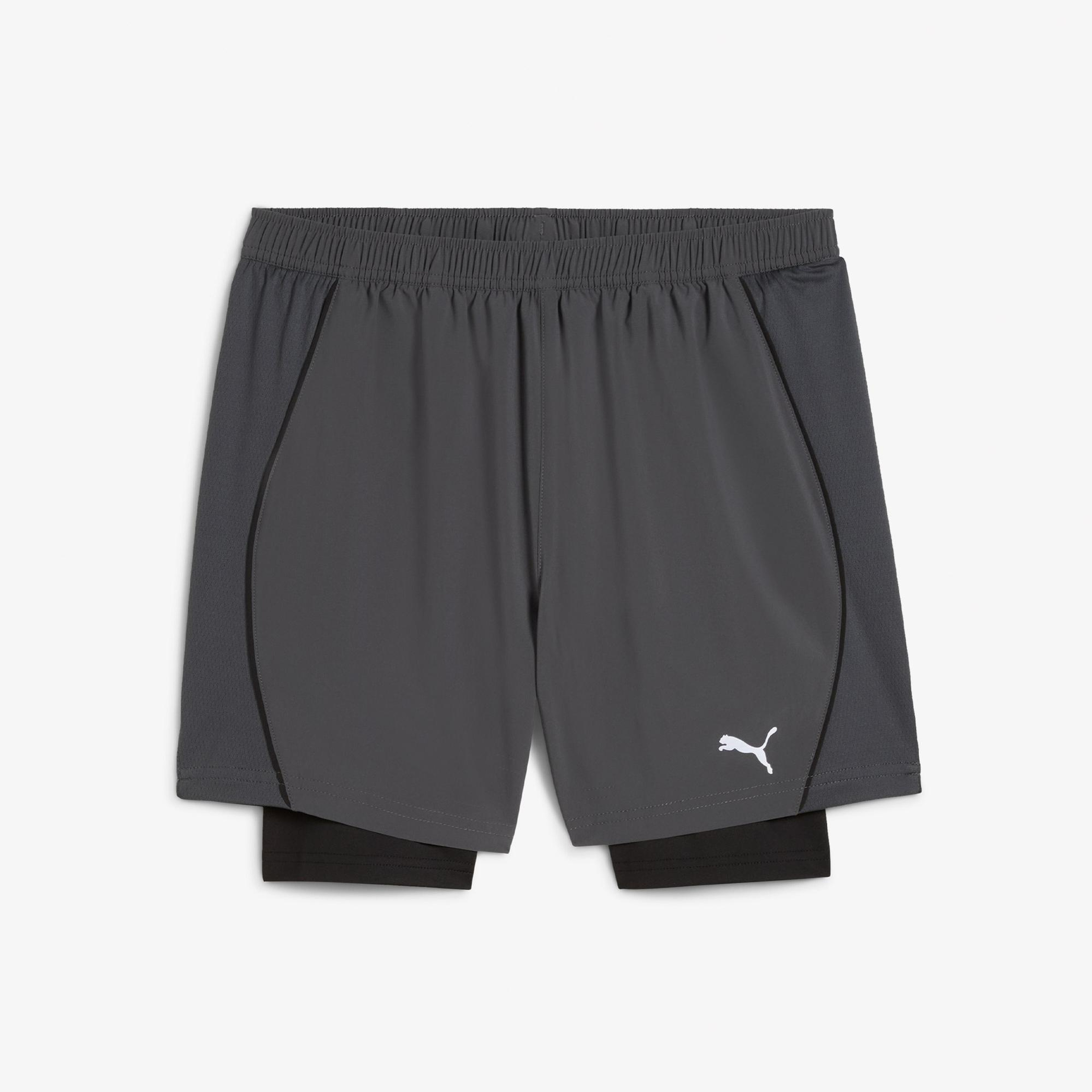 Puma Run Velocity 2in1 Erkek Gri Koşu Şortu
