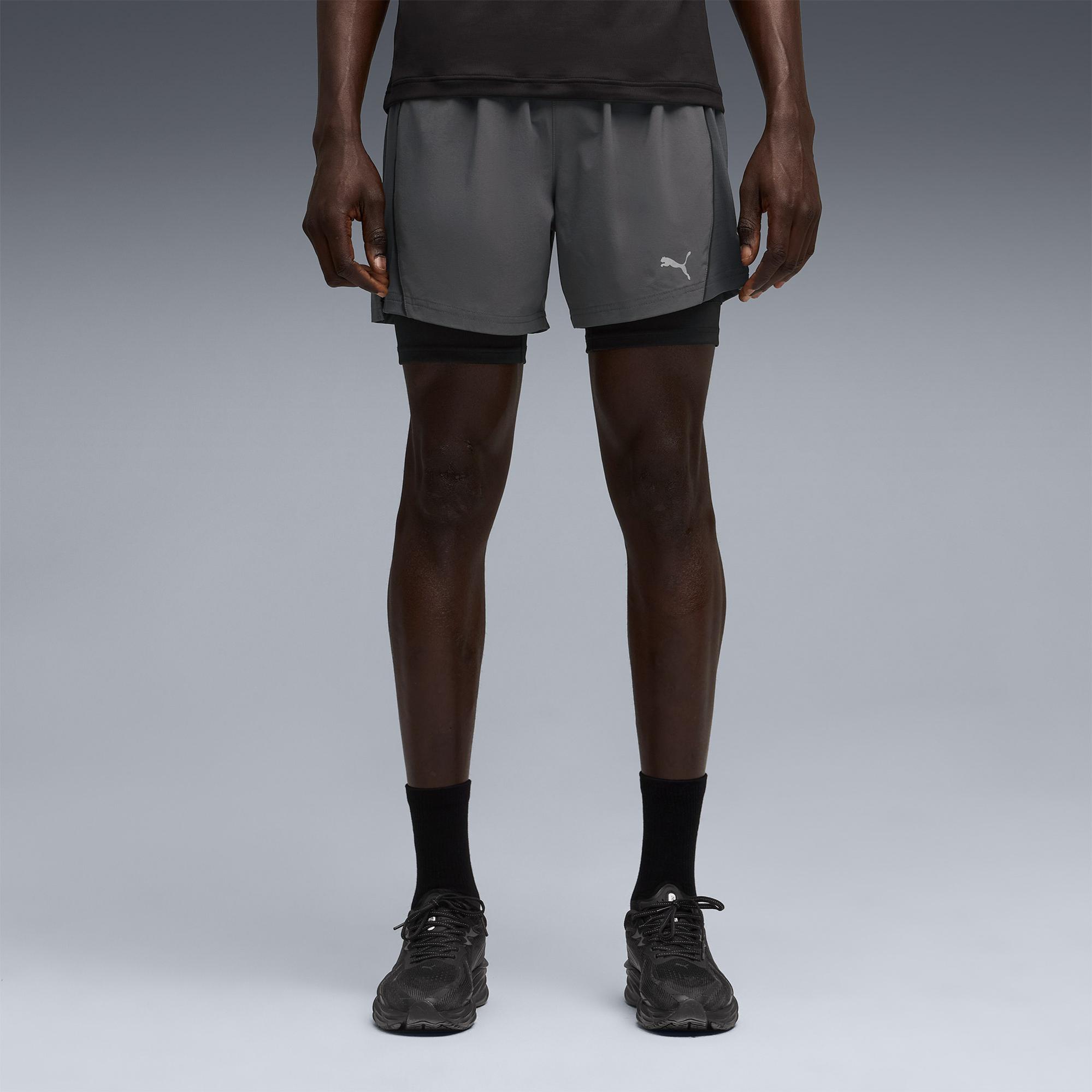 Puma Run Velocity 2in1 Erkek Gri Koşu Şortu