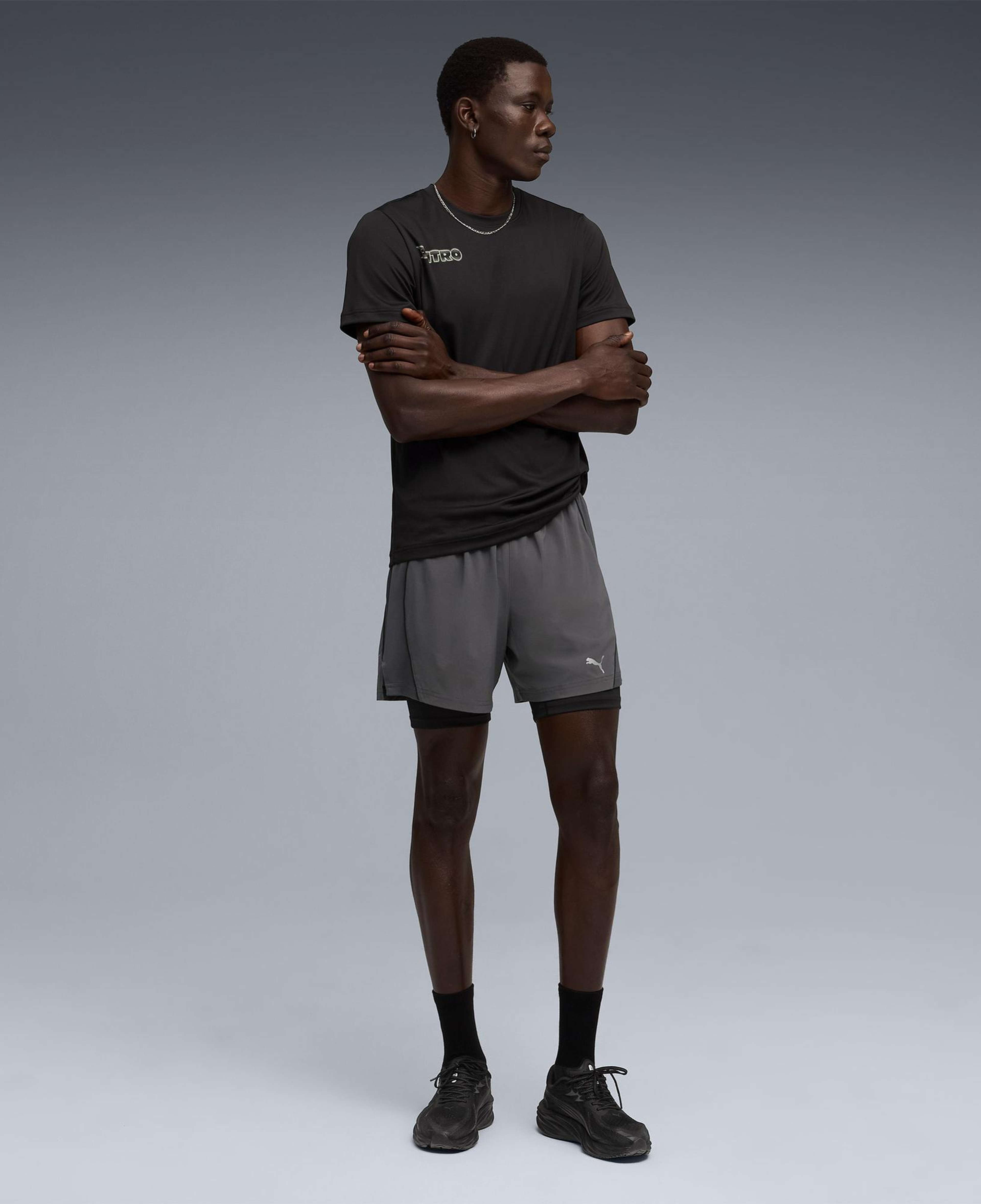 Puma Run Velocity 2in1 Erkek Gri Koşu Şortu