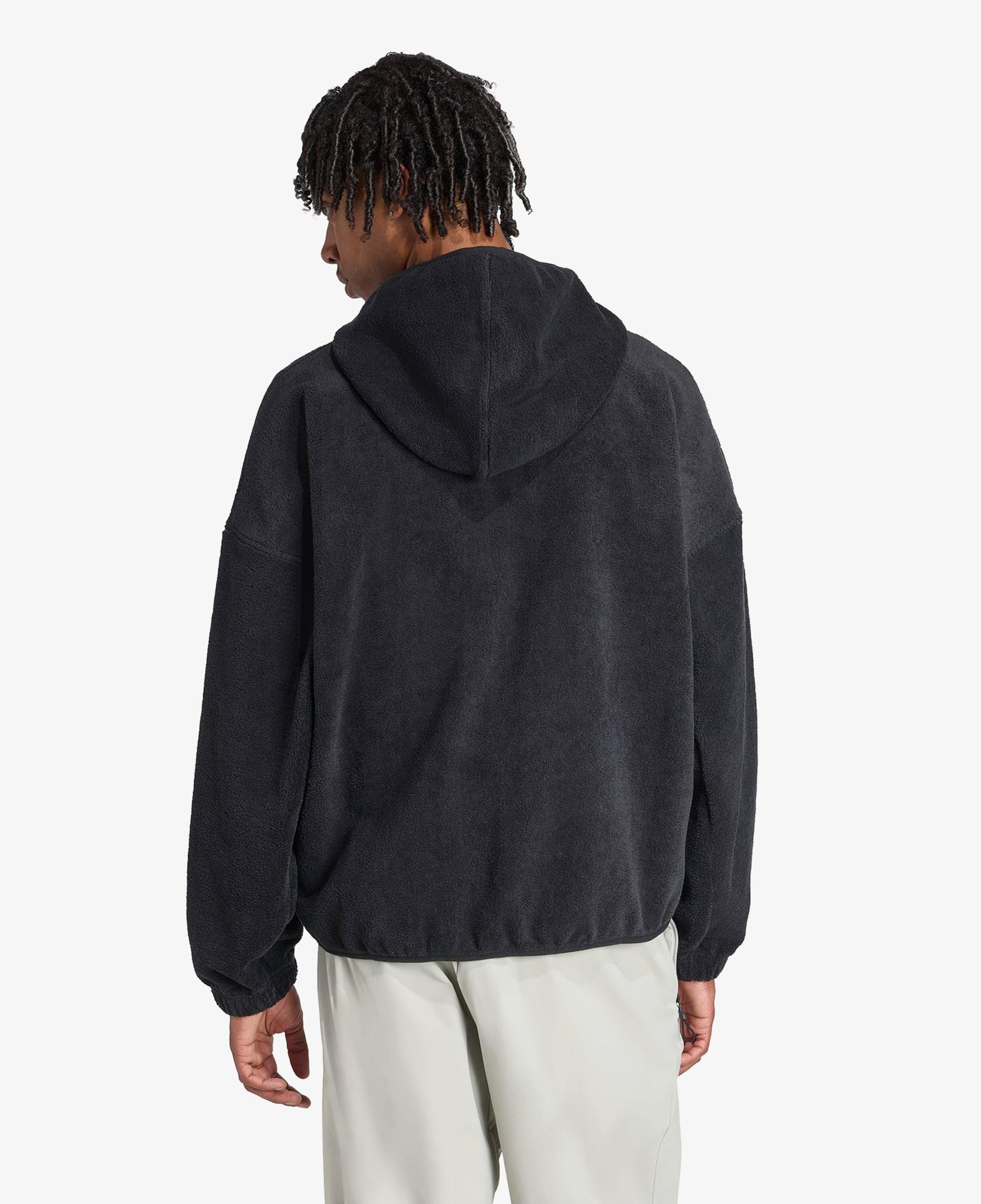 adidas Future icons Small Logo Low Pile Fleece Full Zip Erkek Siyah Eşofman Üstü