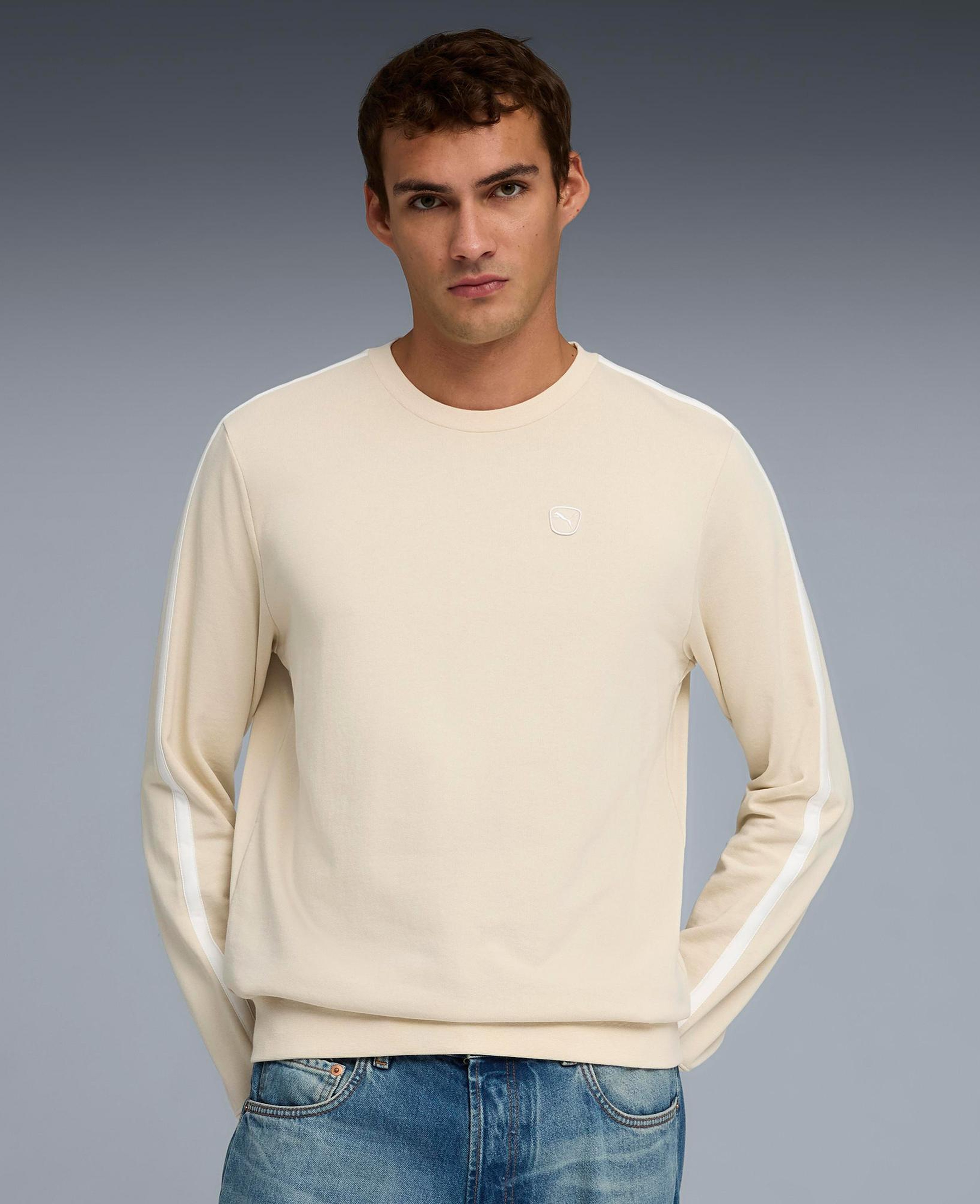Puma Ess Elevated Crew Tr Tk Erkek Krem Sweatshirt
