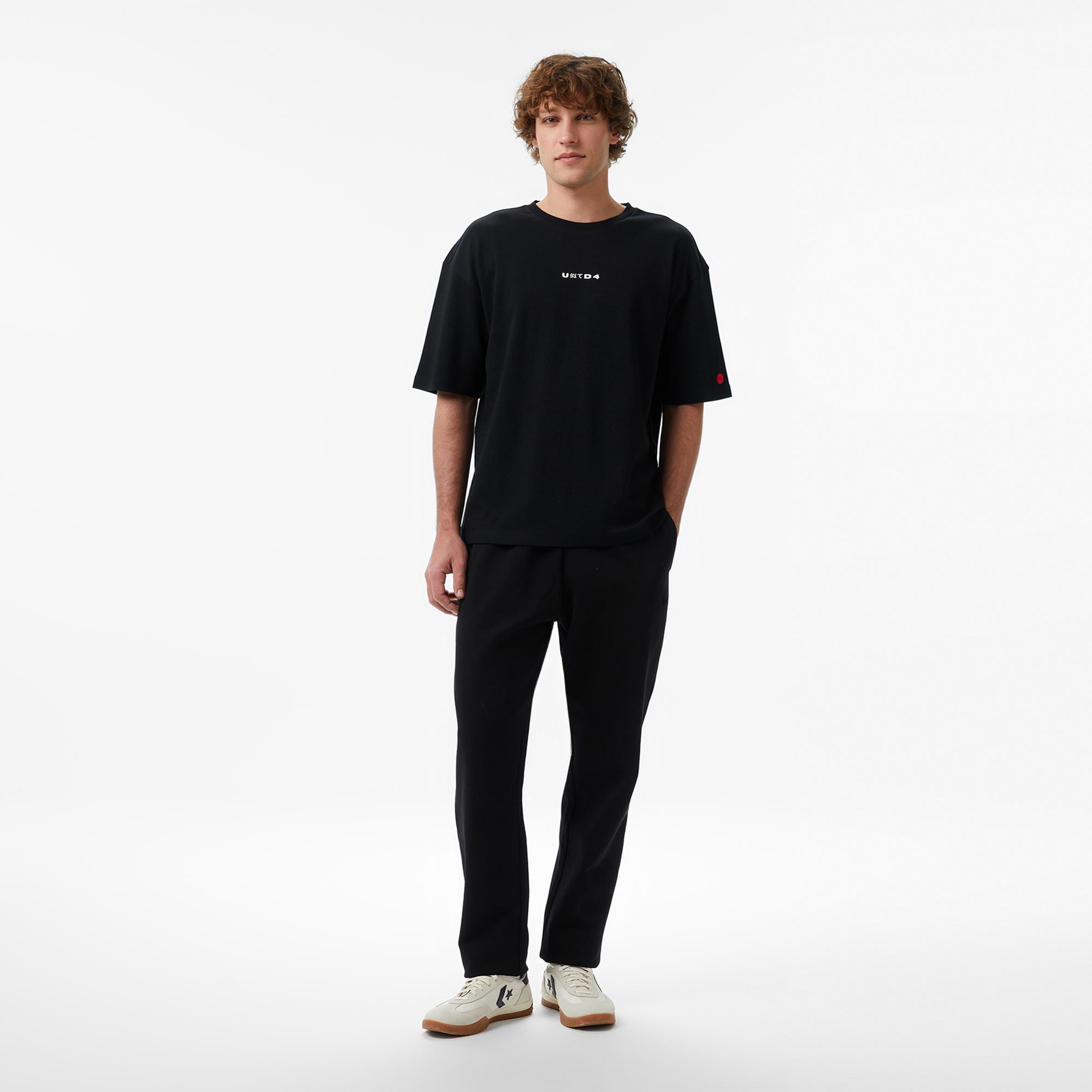 UNITED4 Regular Fit Erkek Siyah T-Shirt