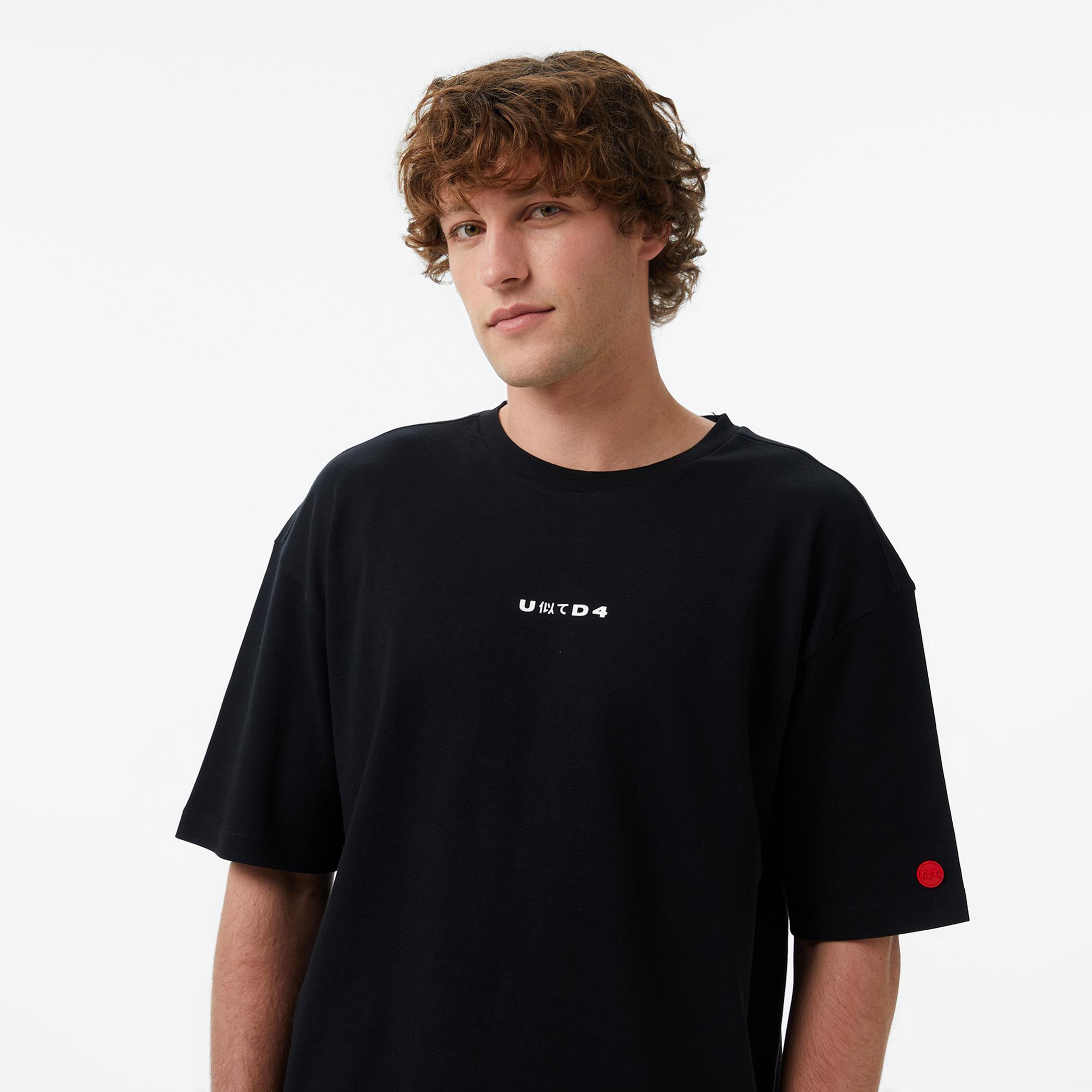 UNITED4 Regular Fit Erkek Siyah T-Shirt