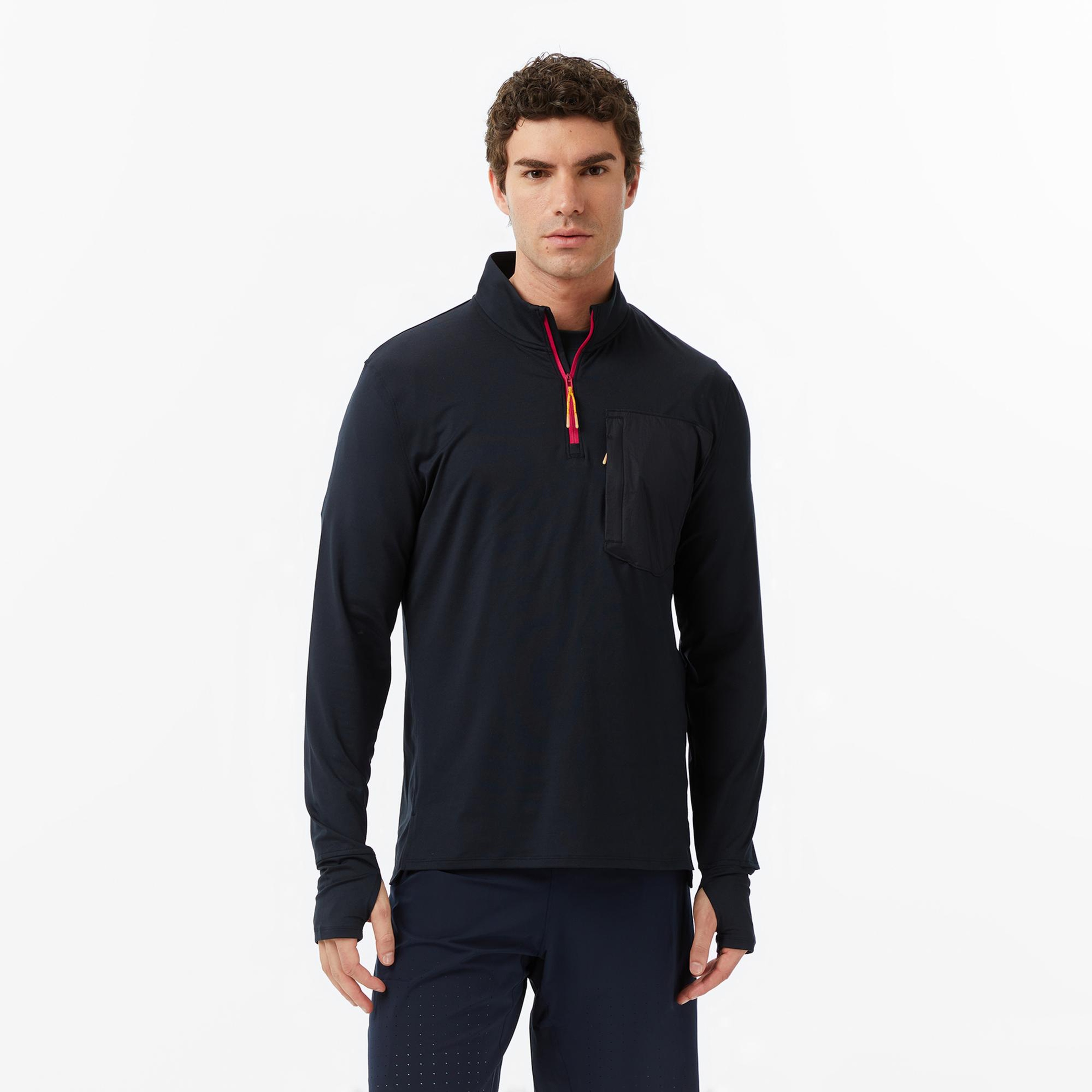 Under Armour Trail Run Quarter Zip Erkek Siyah Sweatshirt