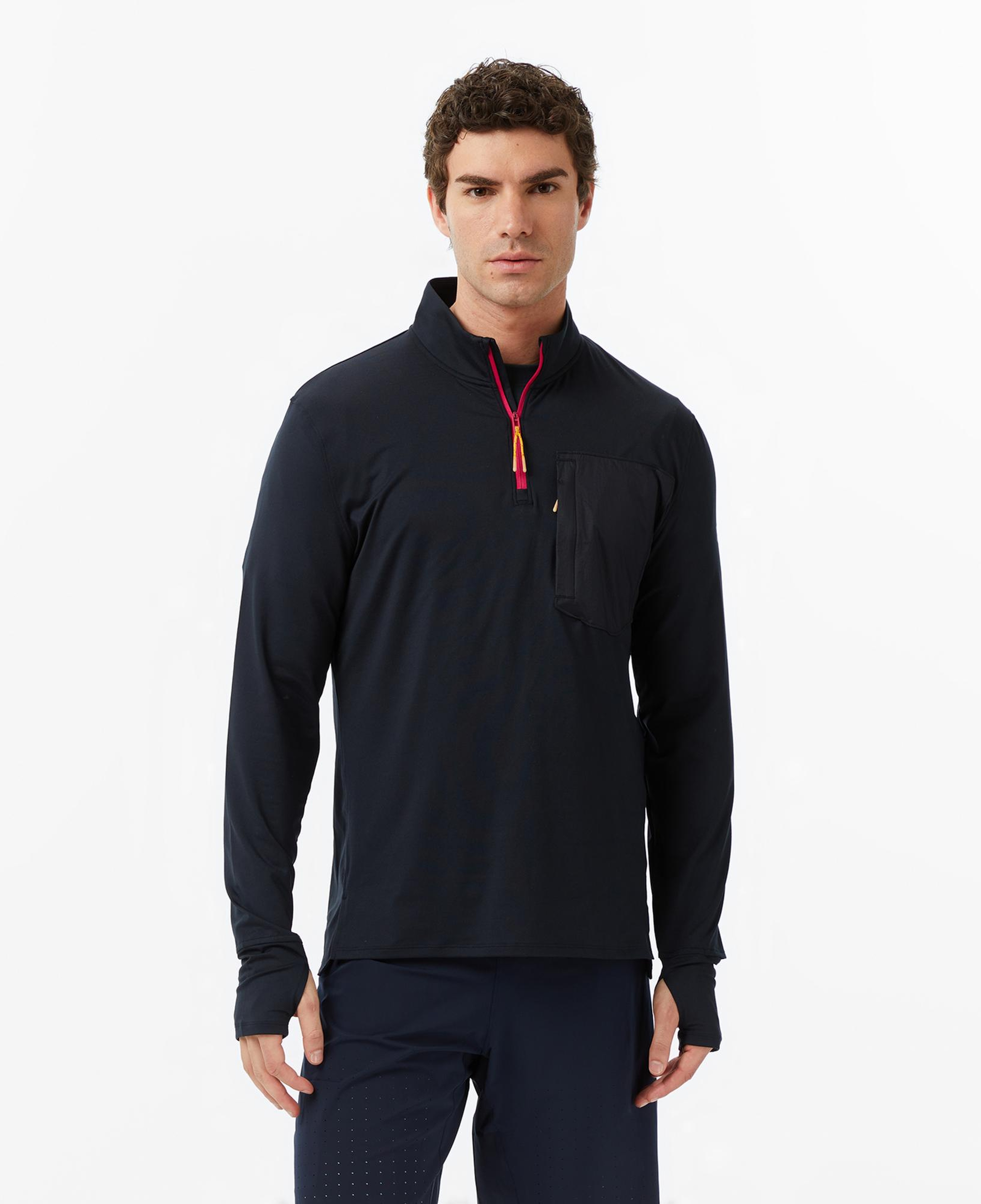 Under Armour Trail Run Quarter Zip Erkek Siyah Sweatshirt