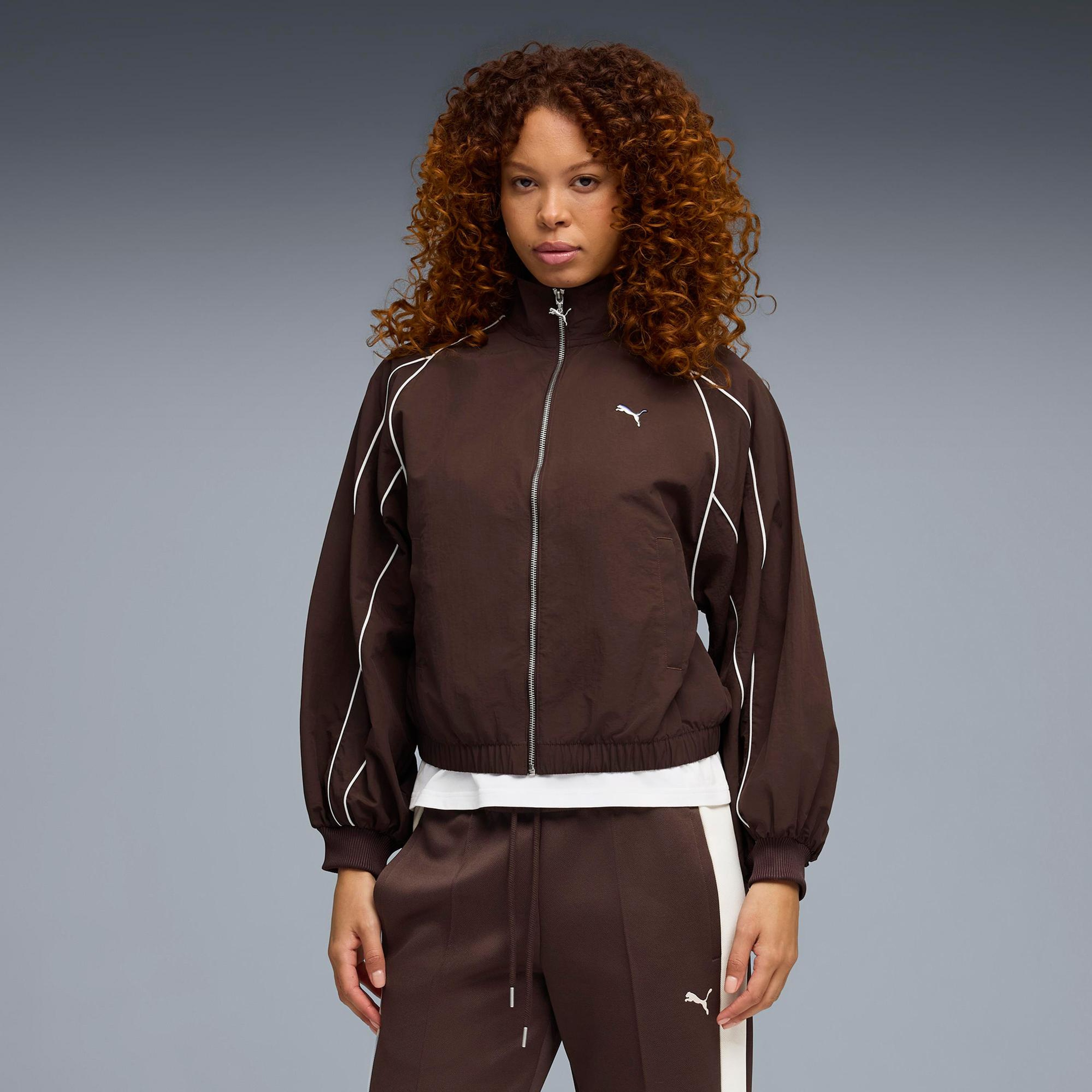 Puma T7 Balloon Sleeve Kadın Kahverengi Ceket