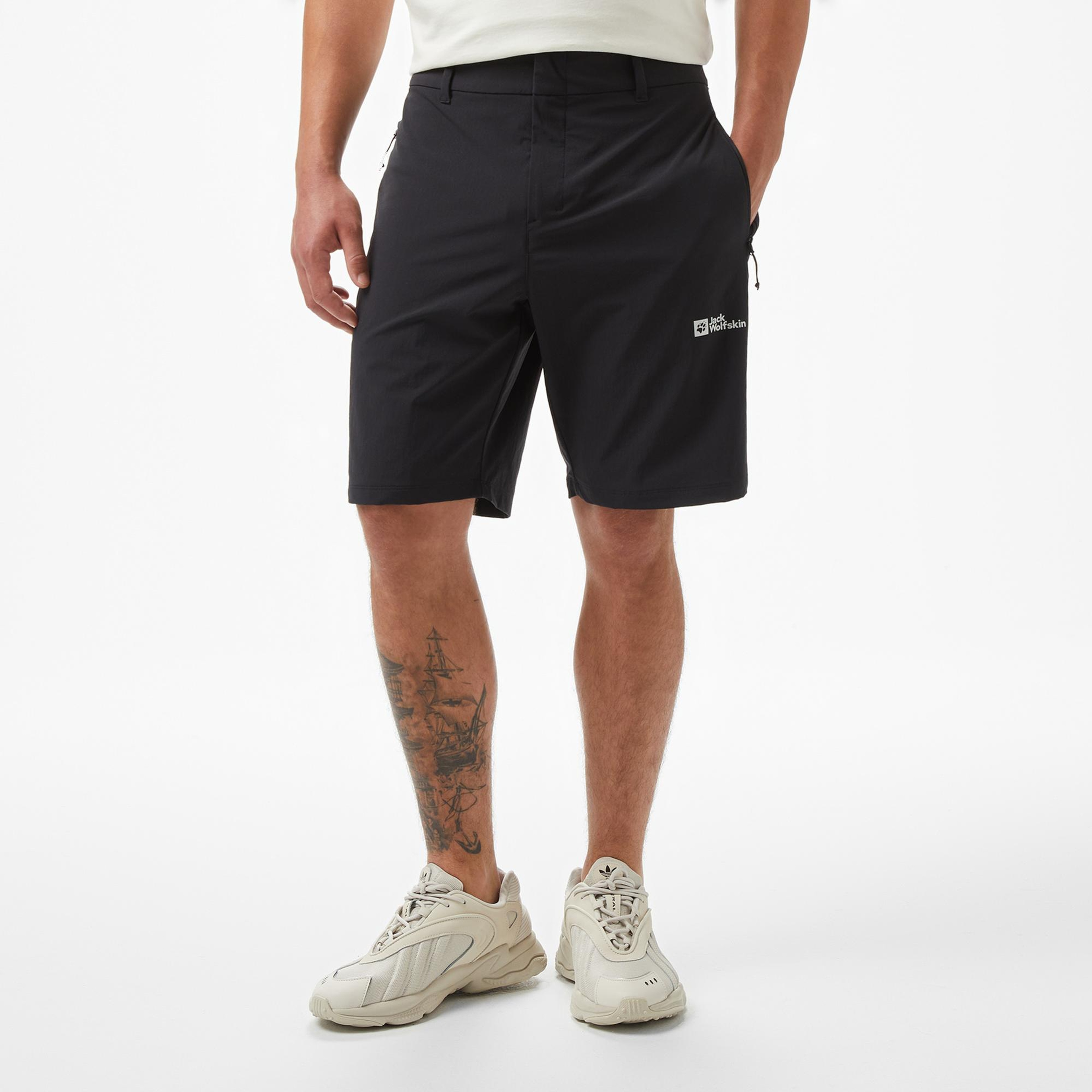 Jack Wolfskin Regular Fit Erkek Siyah Outdoor Şort