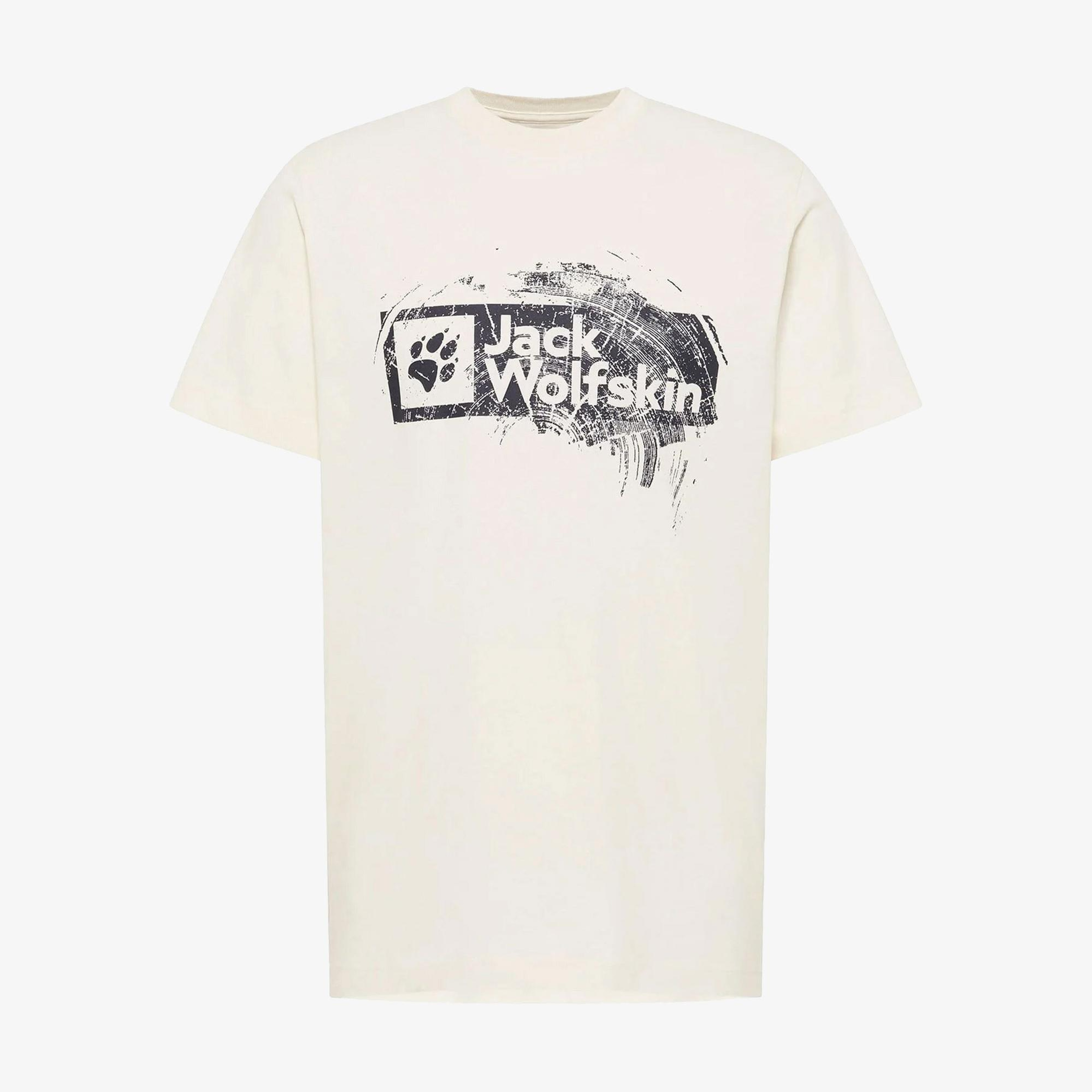 Jack Wolfskin Brand Erkek Krem T-Shirt
