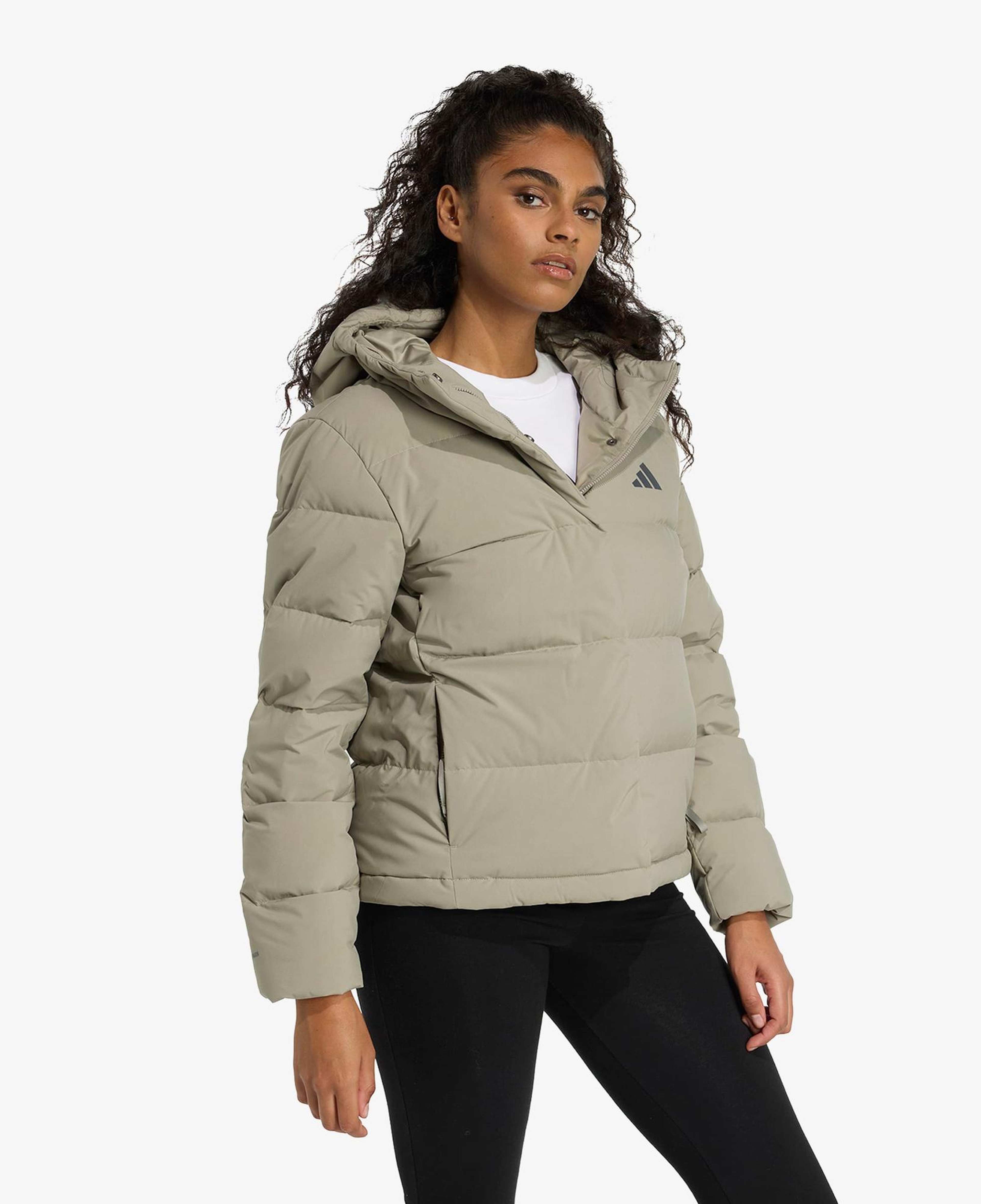 adidas Helionic Climawarm Dolgulu Kapüşonlu Kadın Yeşil Outdoor Montu