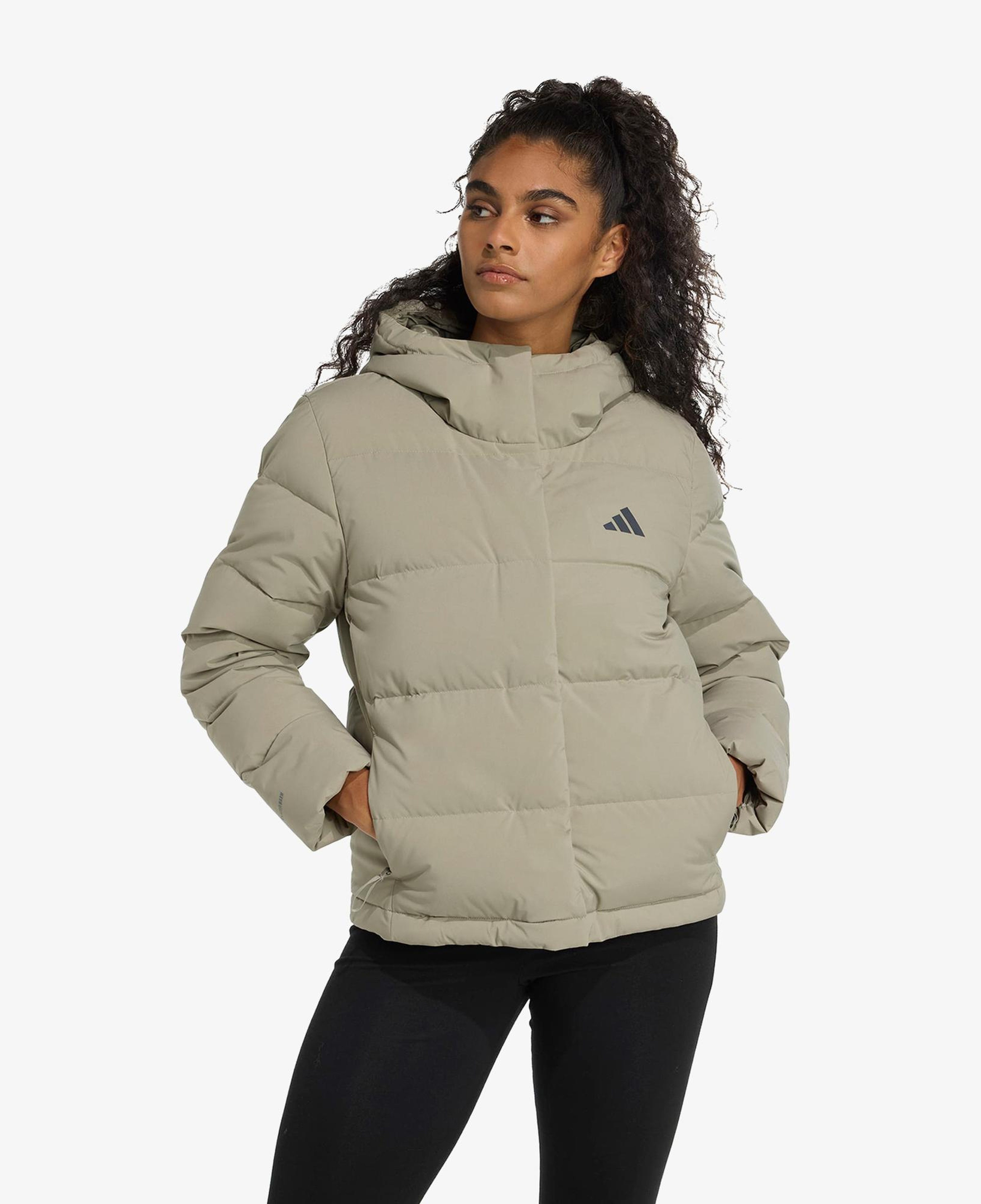 adidas Helionic Climawarm Dolgulu Kapüşonlu Kadın Yeşil Outdoor Montu