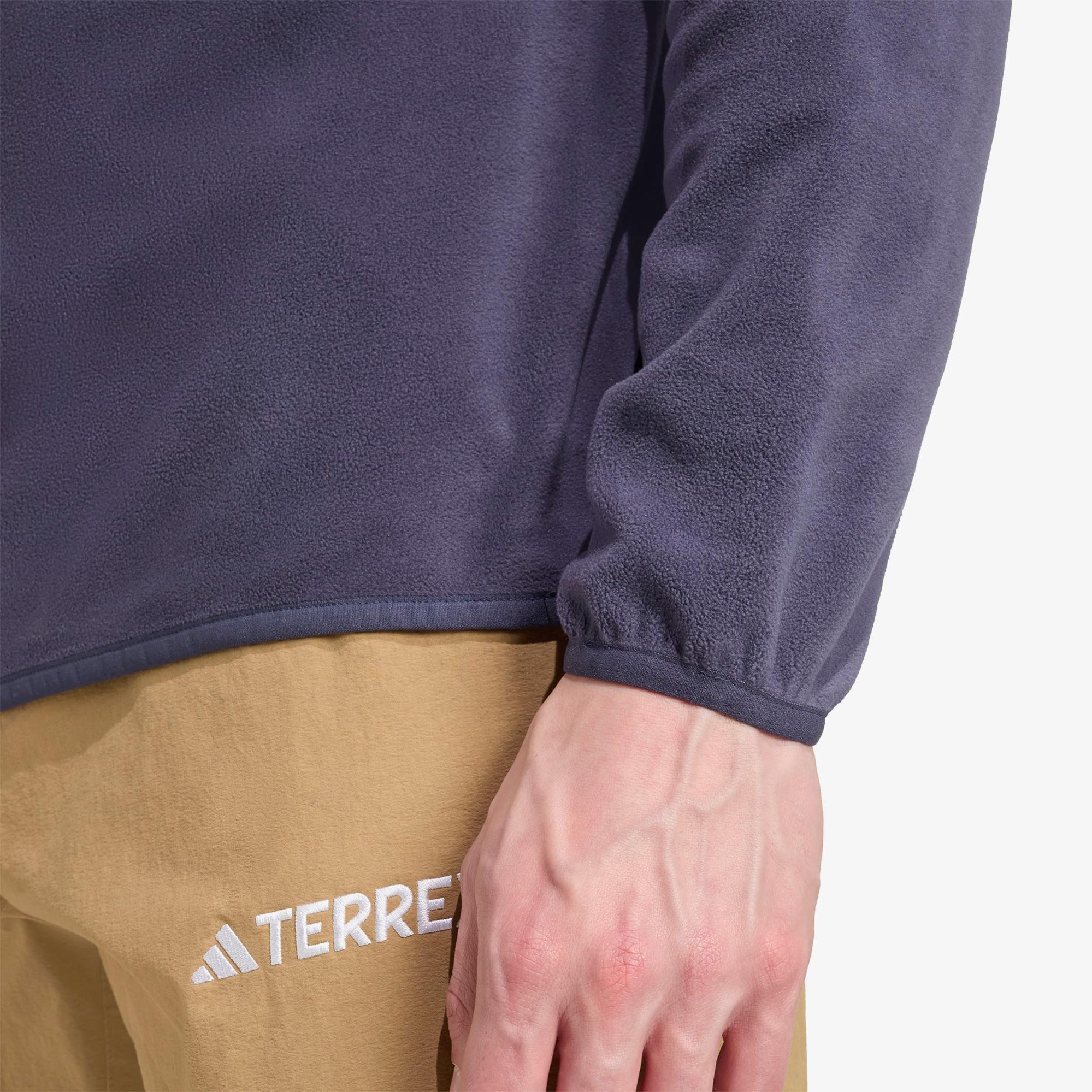 adidas Multi Essentials 1-2 Zip Fleece Erkek Mavi Yürüyüş Polar