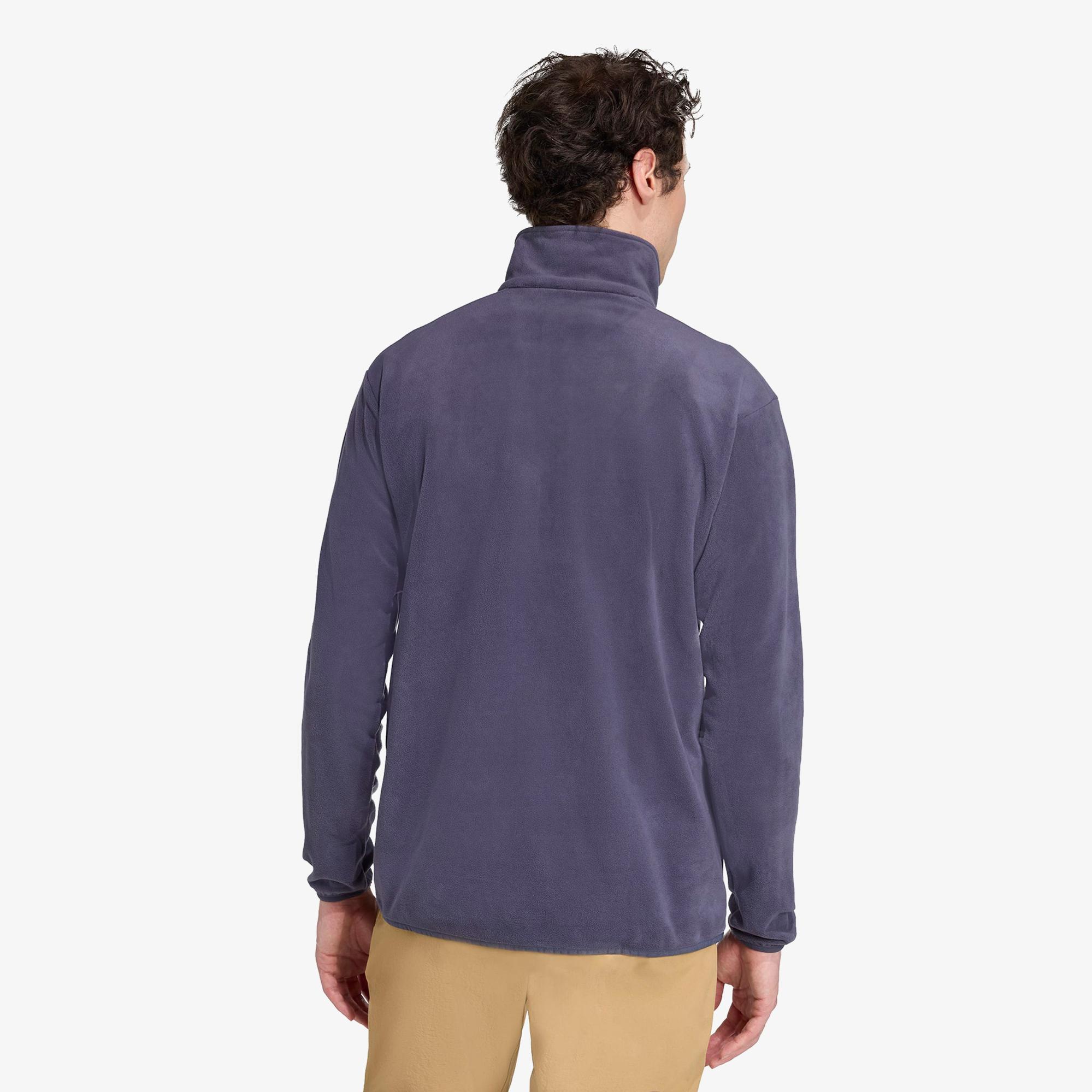 adidas Multi Essentials 1-2 Zip Fleece Erkek Mavi Yürüyüş Polar