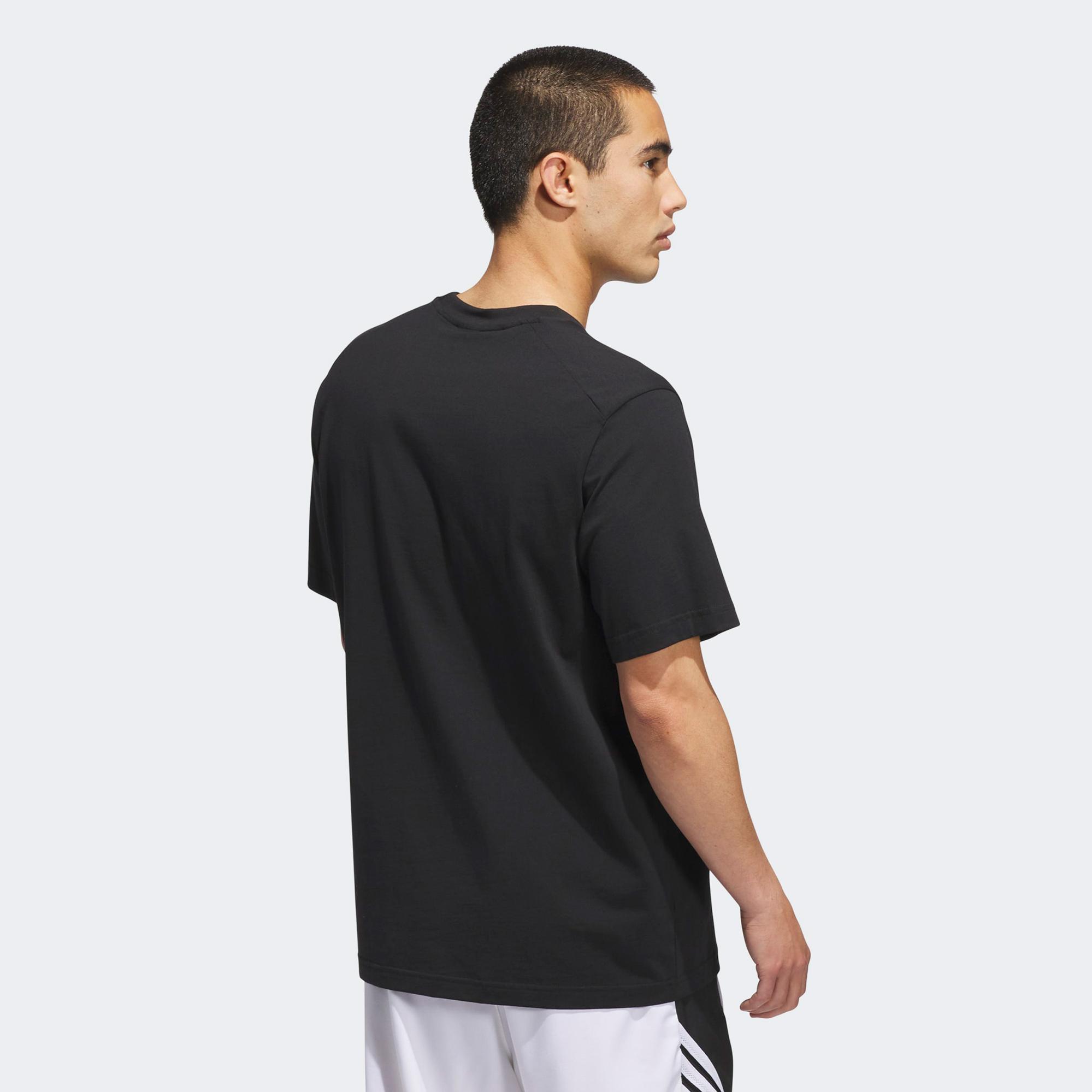 adidas Basketball Grafikli Erkek Siyah Basketbol T-Shirt