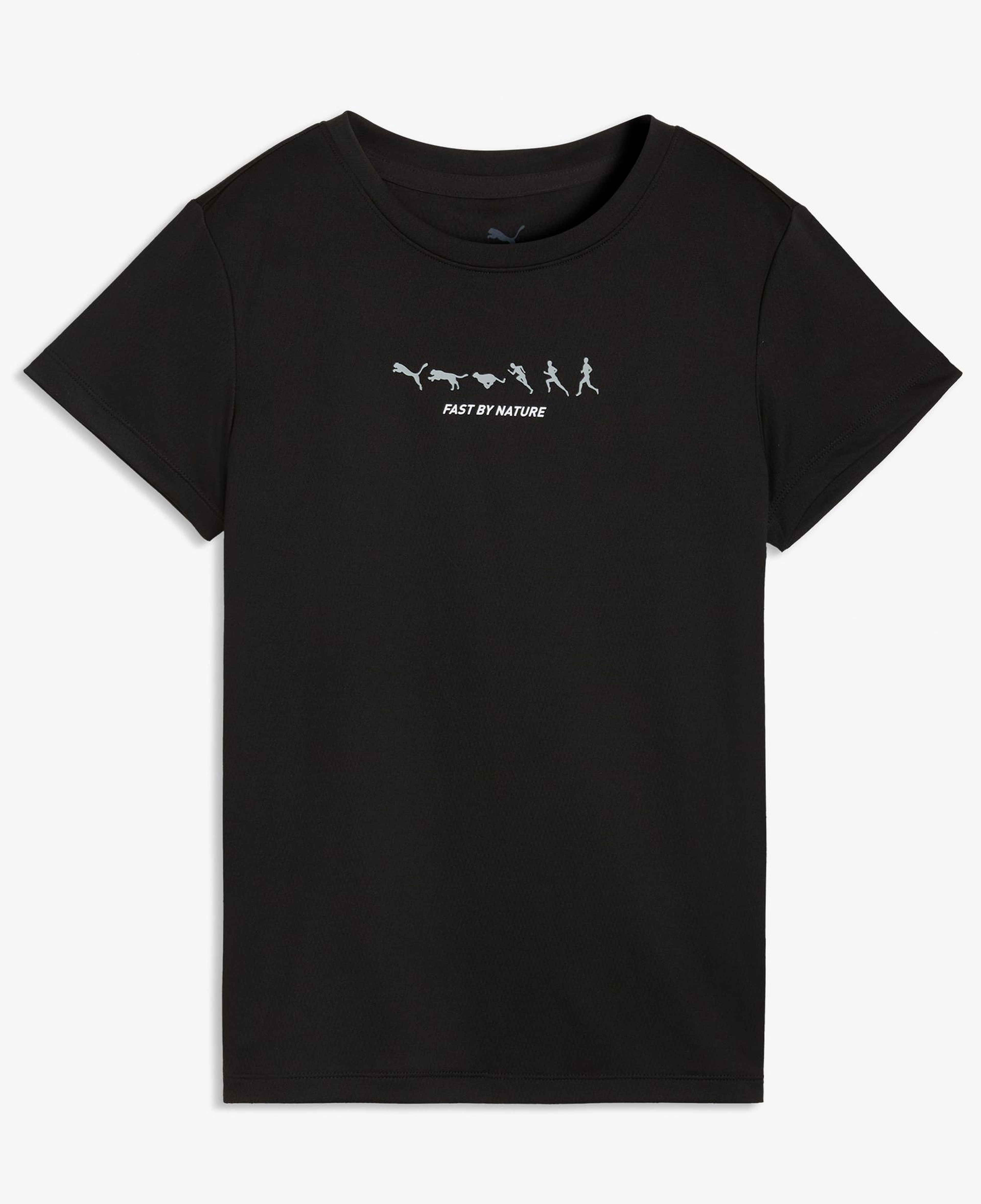 Puma Run Slogan Graphic Kadın Siyah Koşu T-Shirt