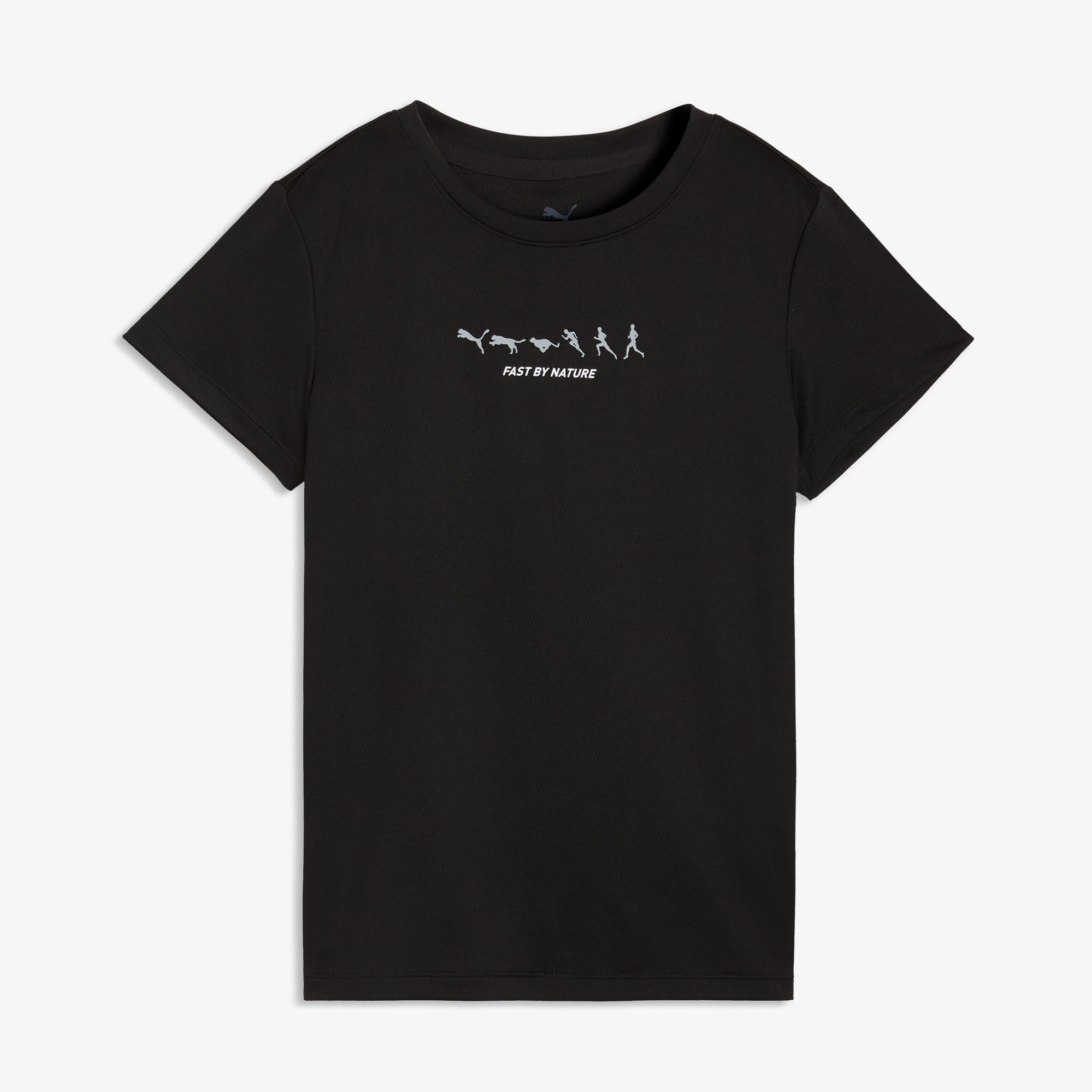 Puma Run Slogan Graphic Kadın Siyah Koşu T-Shirt