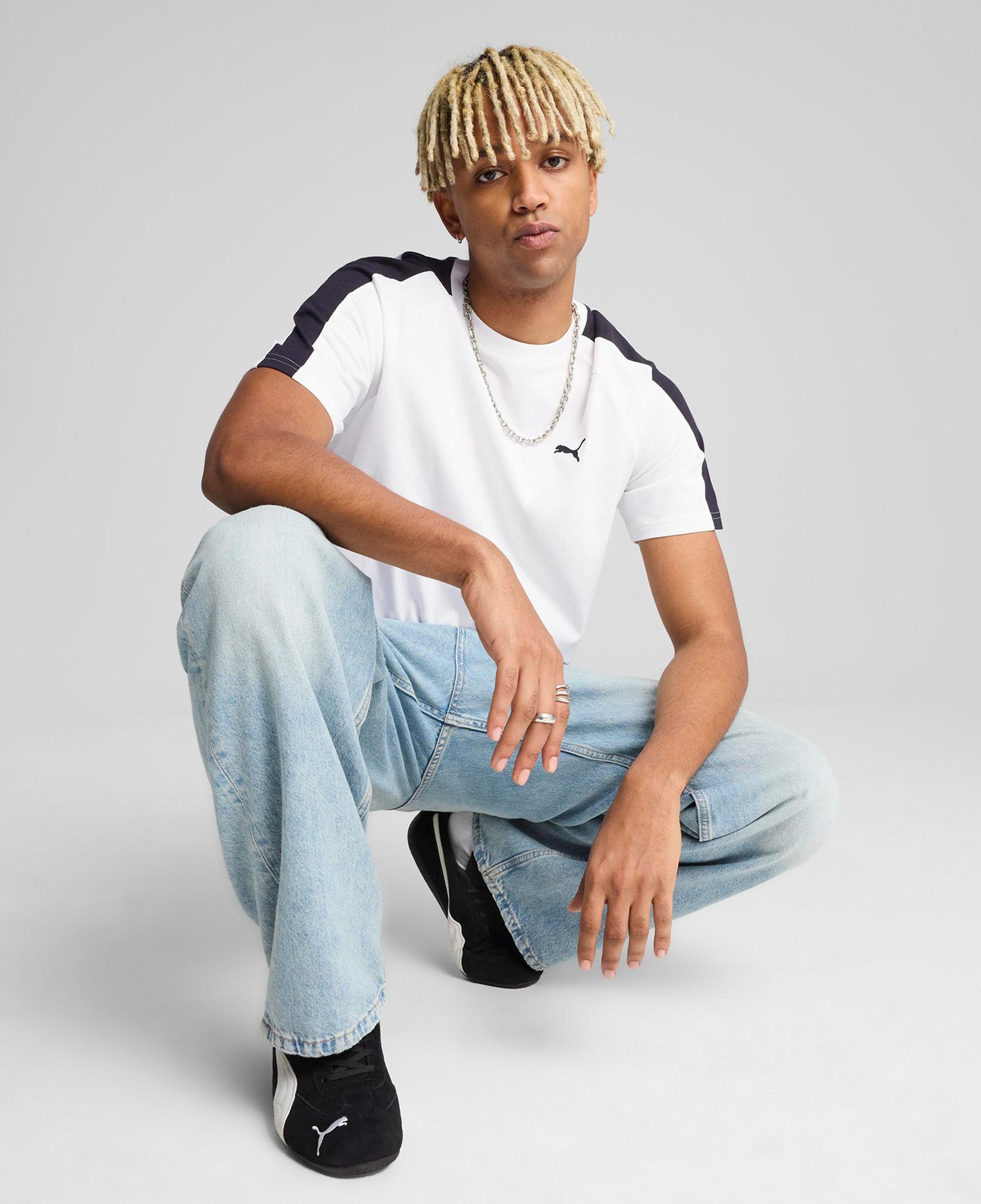 Puma T7 Erkek Beyaz T-Shirt