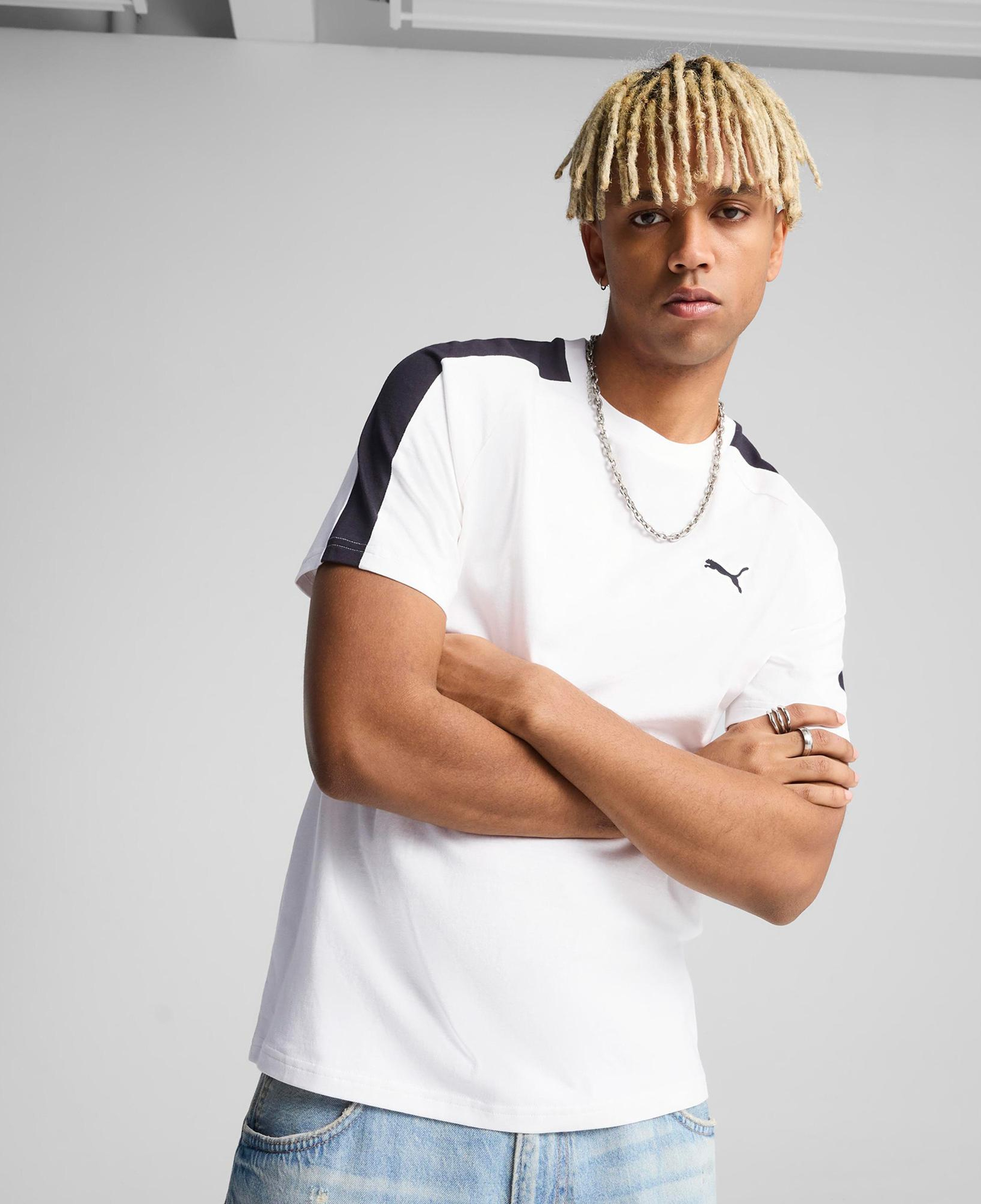 Puma T7 Erkek Beyaz T-Shirt