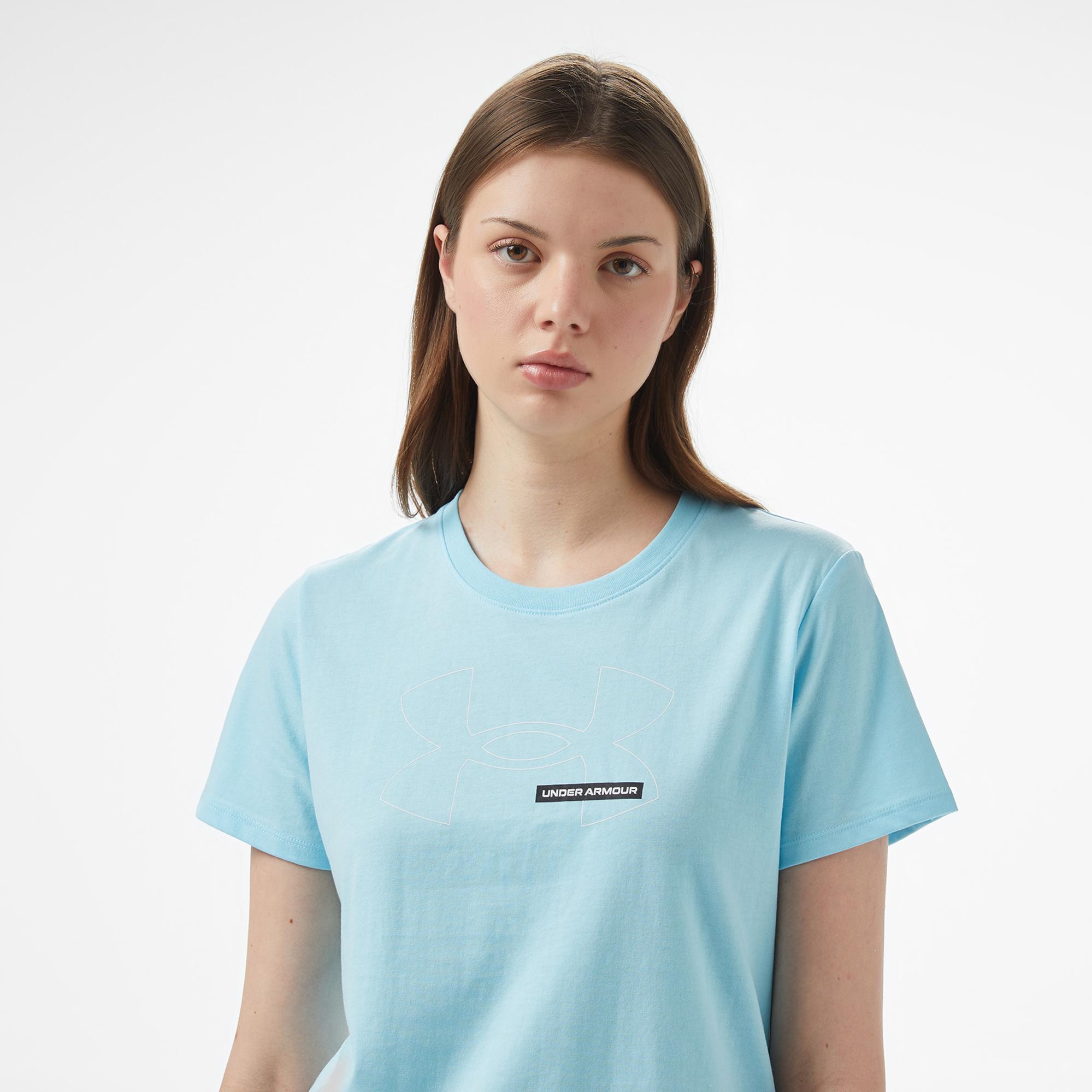 Under Armour Rival Outline Ss Kadın Gri T-Shirt