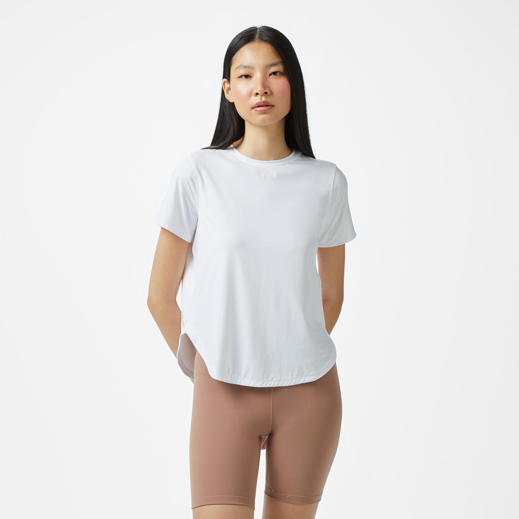 Under Armour Launch Elite Kadın Beyaz T-Shirt