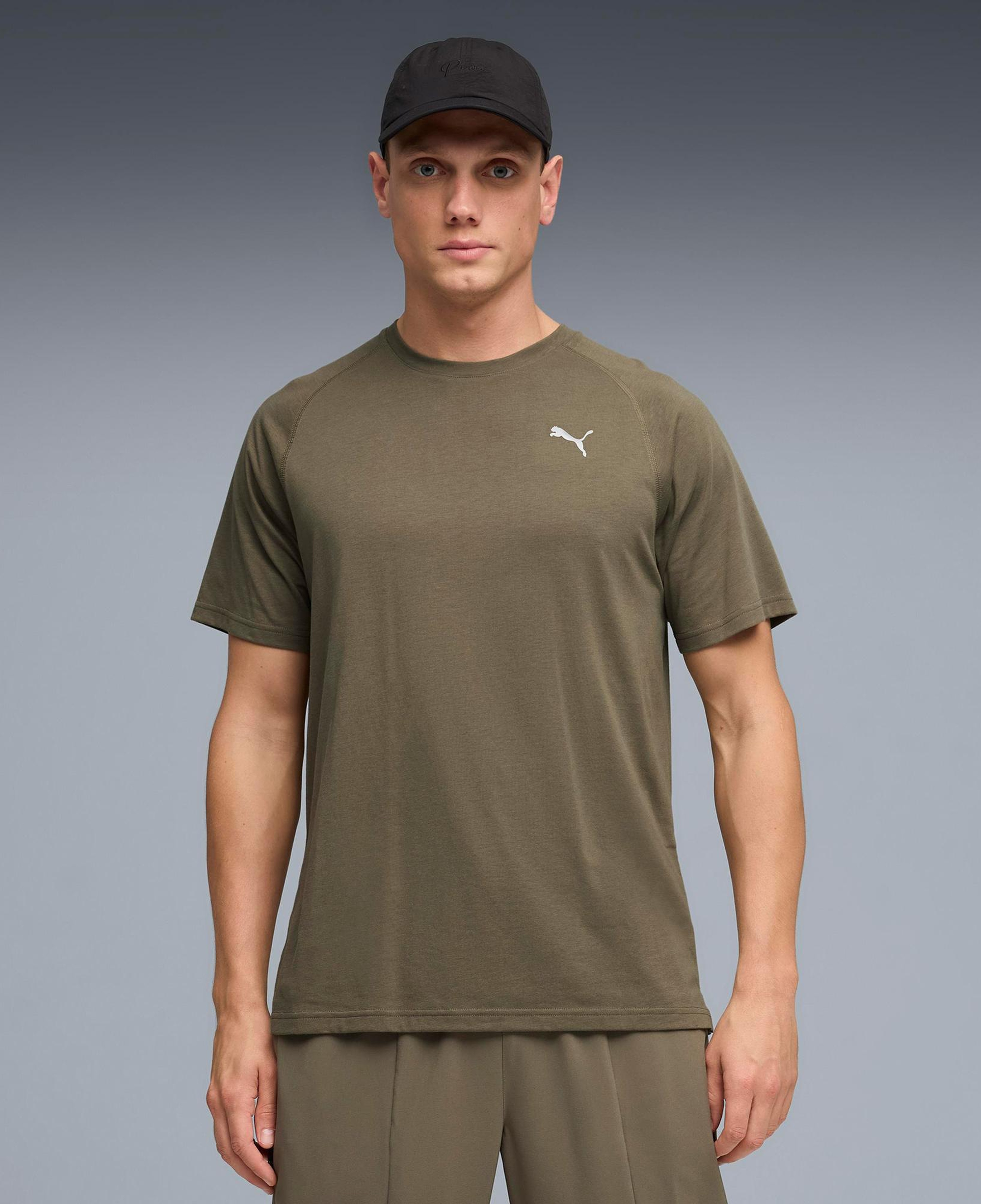 Puma Pwrtrain Triblend Erkek Haki Antrenman T-Shirt