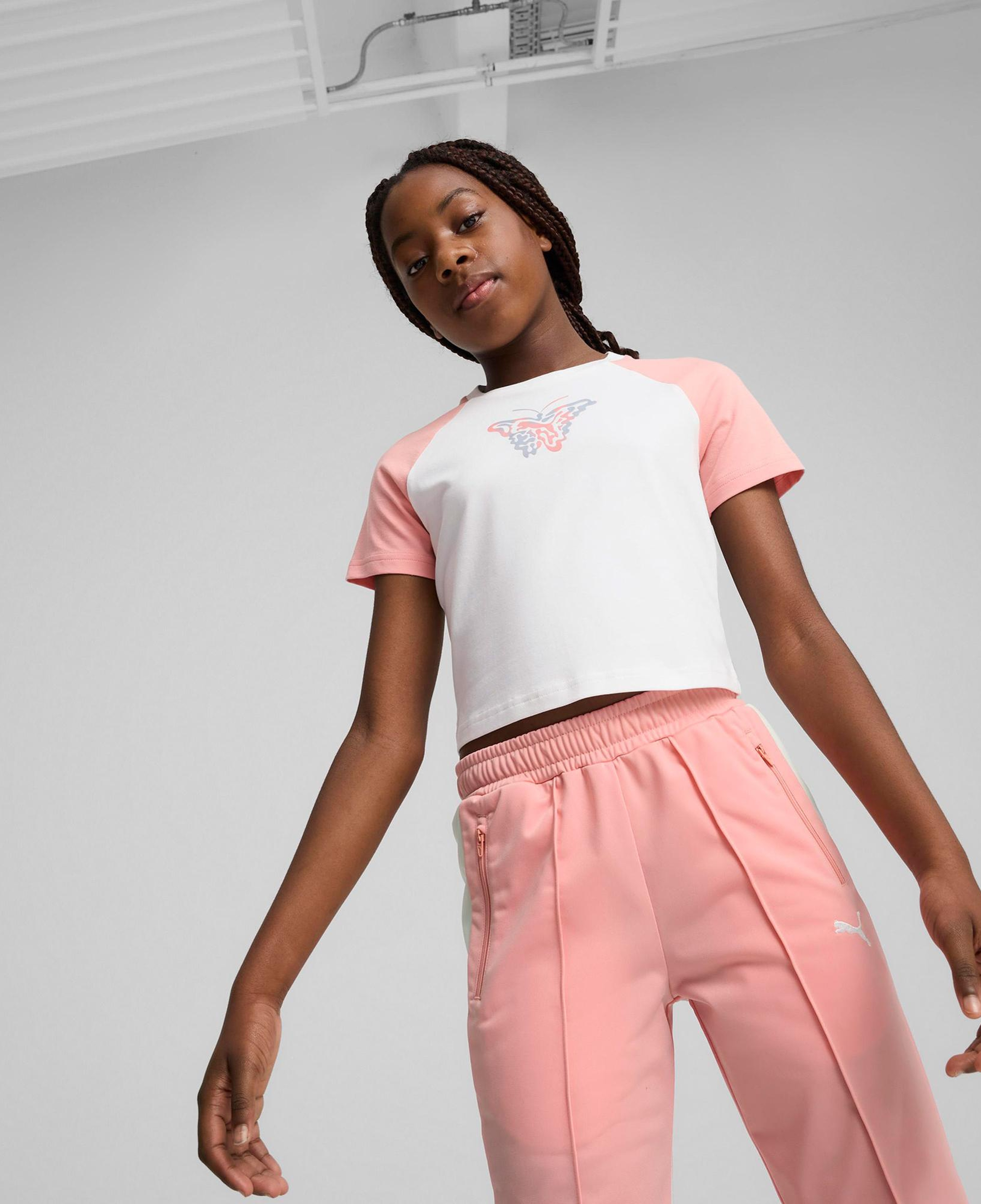 Puma Butterfly Vibe Baby Çocuk Beyaz T-Shirt