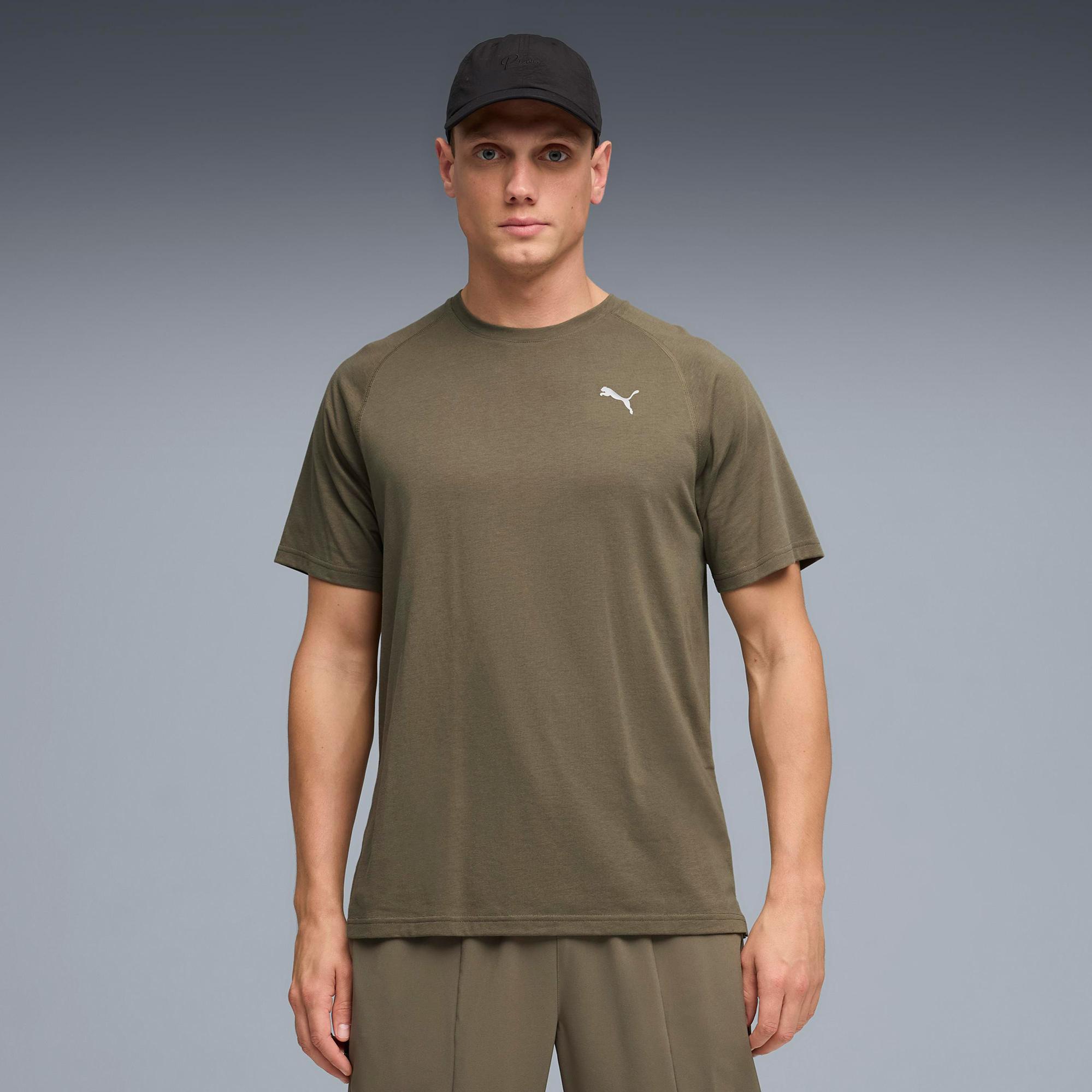 Puma Pwrtrain Triblend Erkek Haki Antrenman T-Shirt
