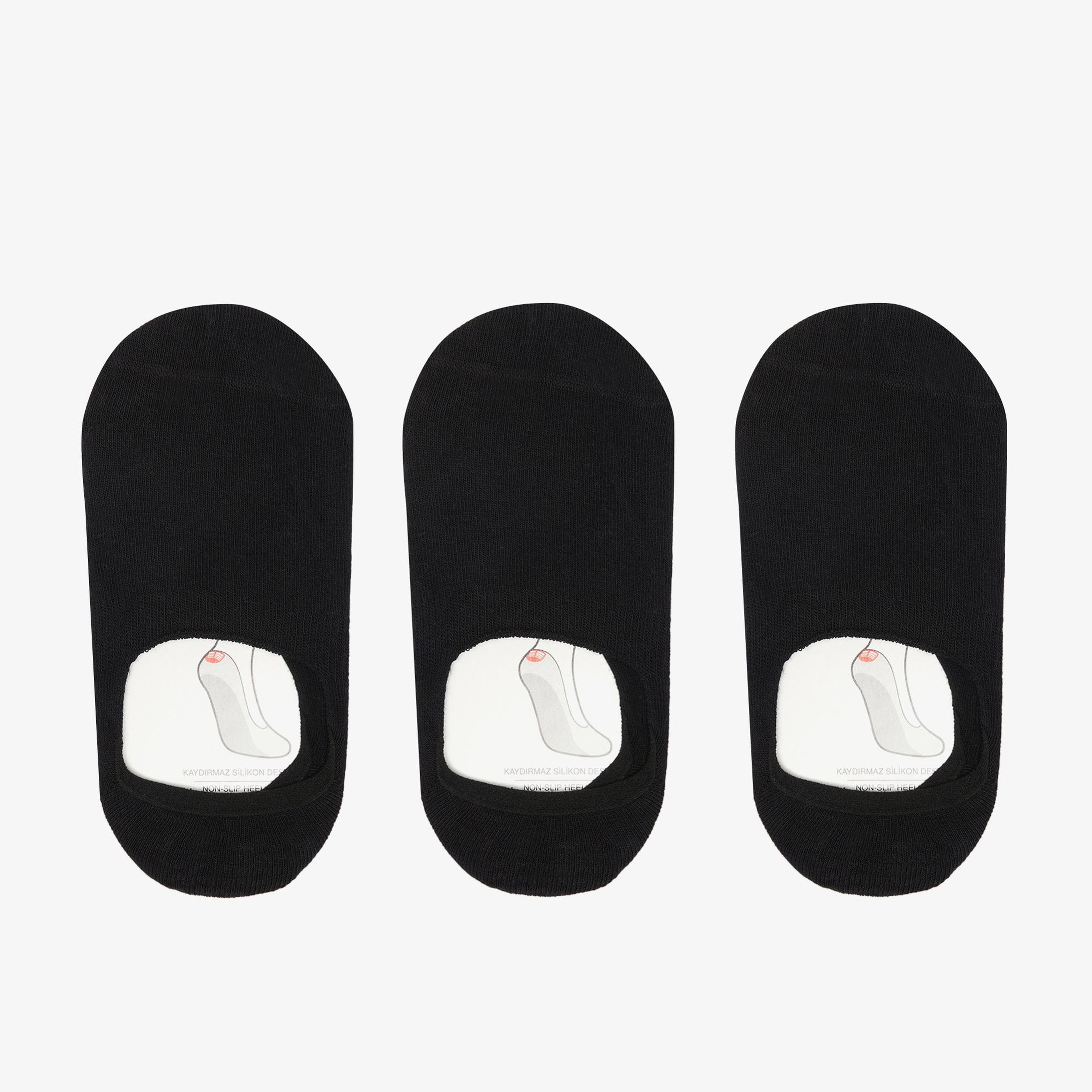 UNITED4 Unisex Siyah 3'lü Babet Çorap