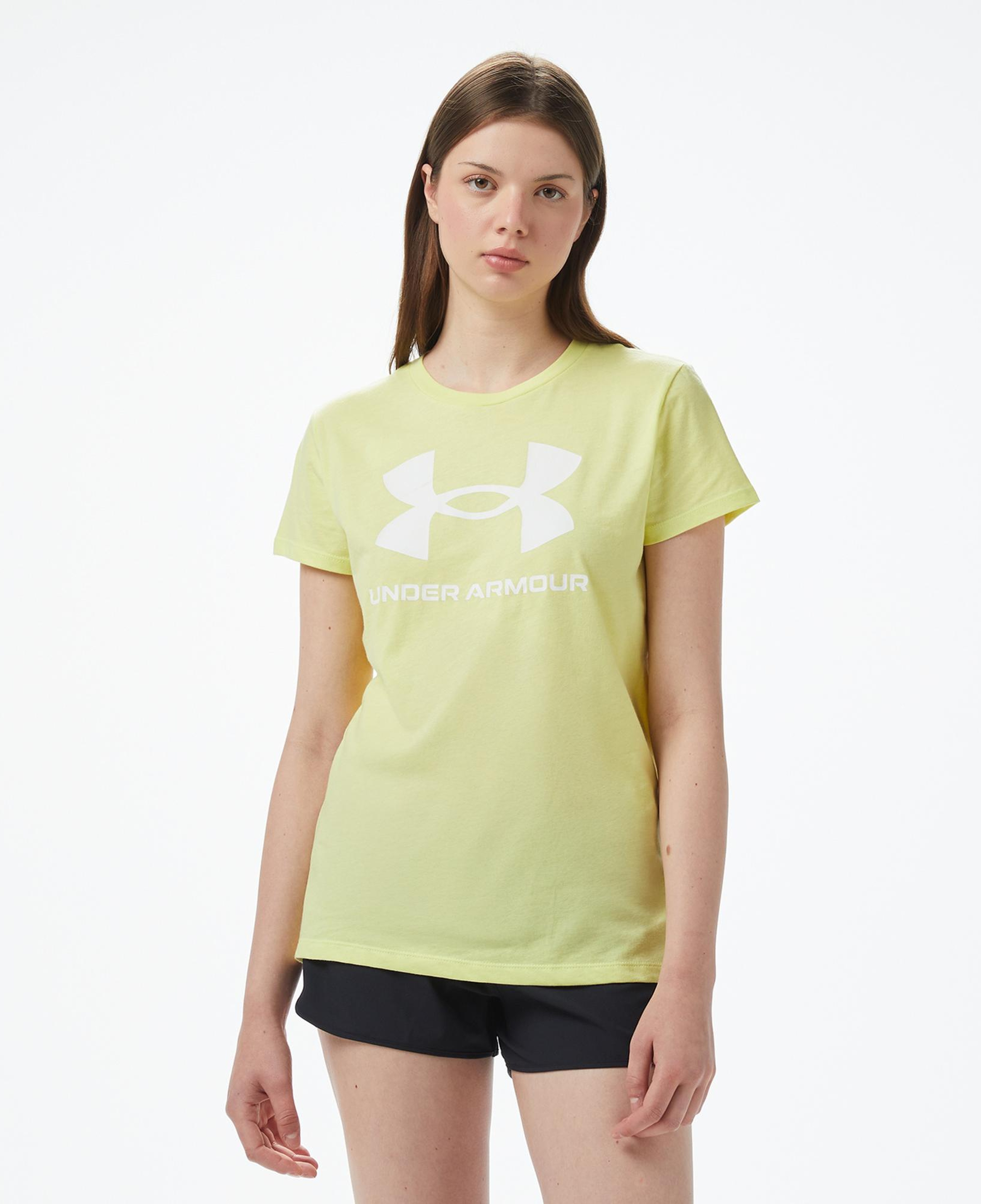 Under Armour Sportstyle Logo Ss Kadın Sarı T-Shirt
