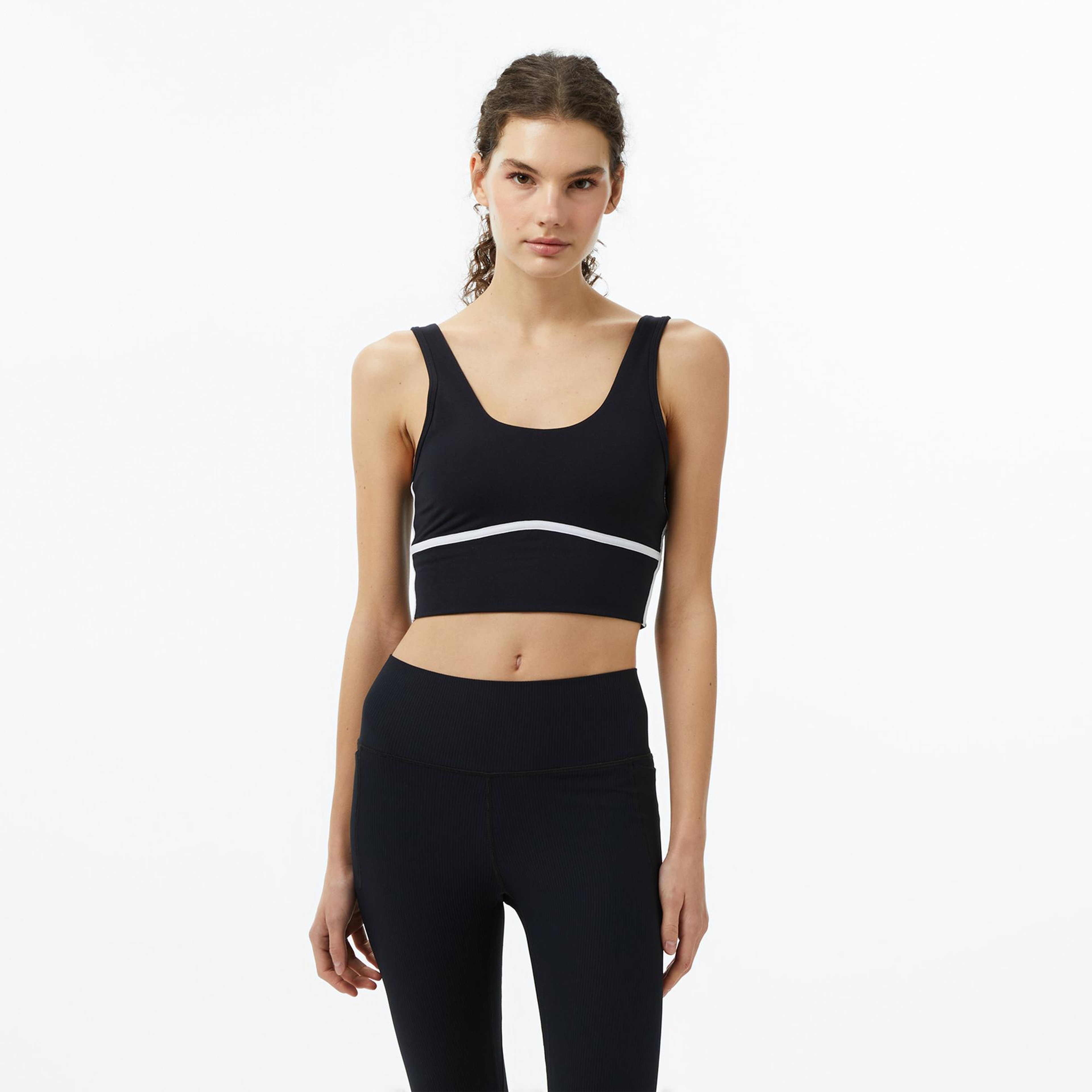 Under Armour Meridian Piped Crop Kadın Siyah Koşu Atlet