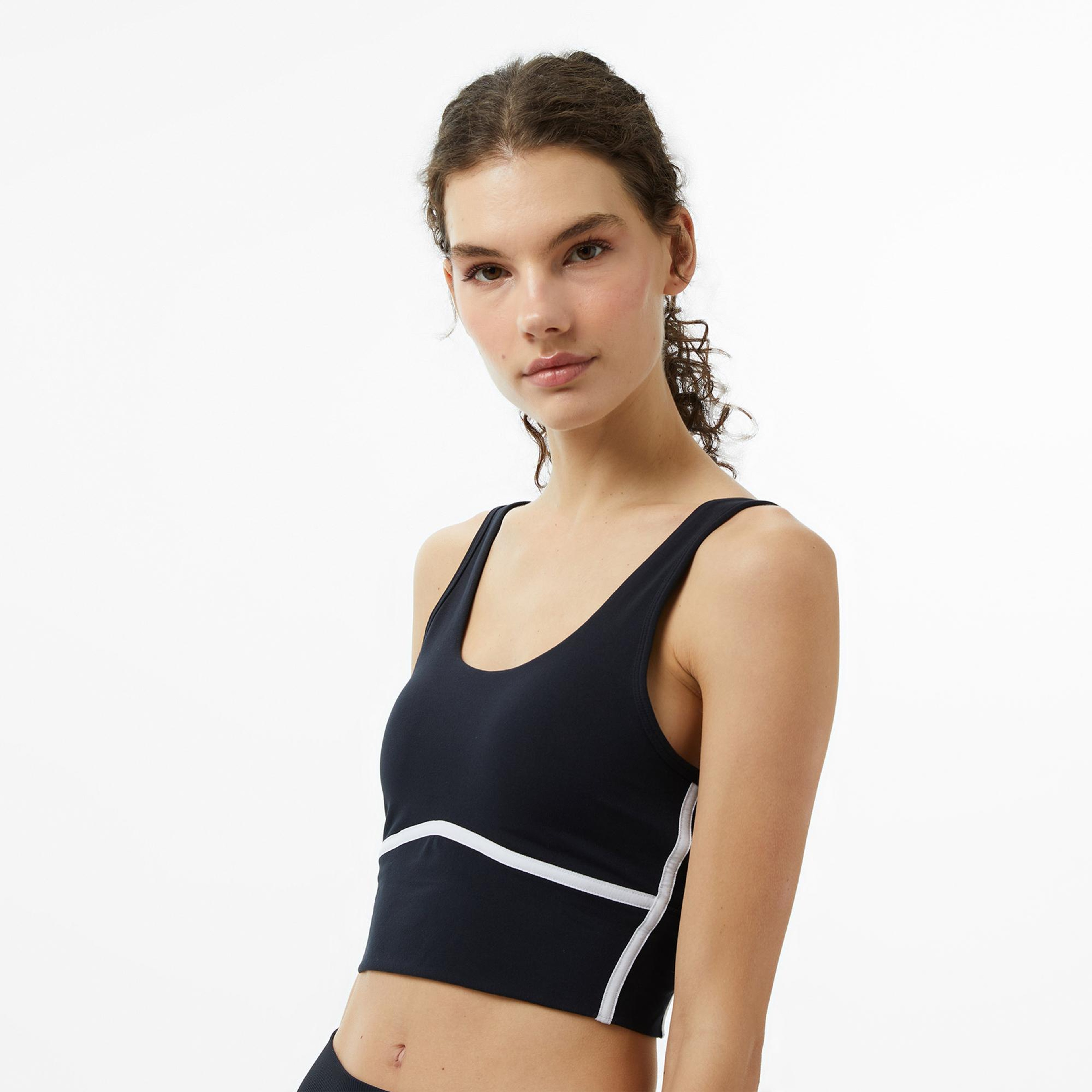 Under Armour Meridian Piped Crop Kadın Siyah Koşu Atlet