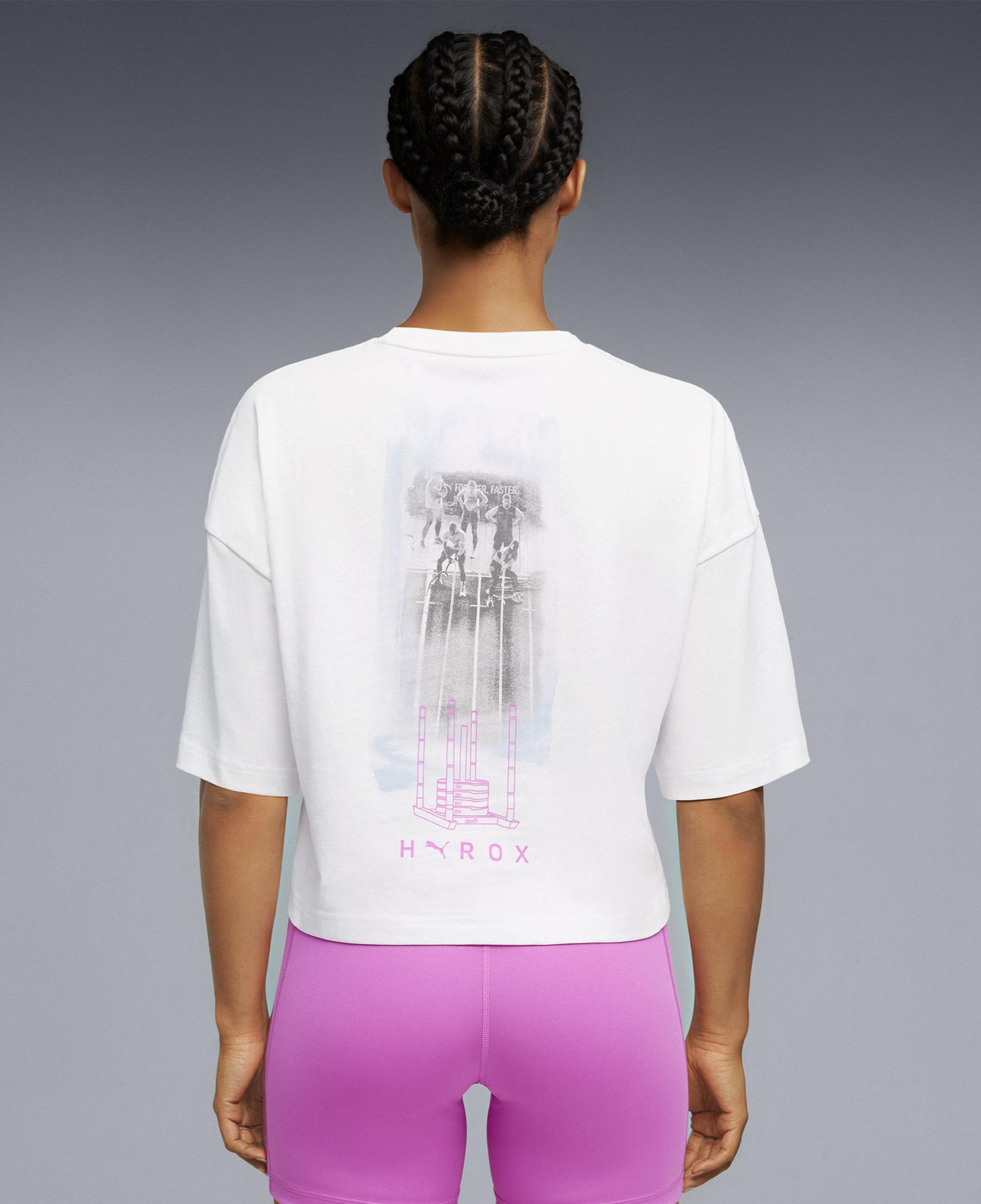 Puma x Hyrox Croped Lifestyle Kadın Beyaz Antrenman T-Shirt