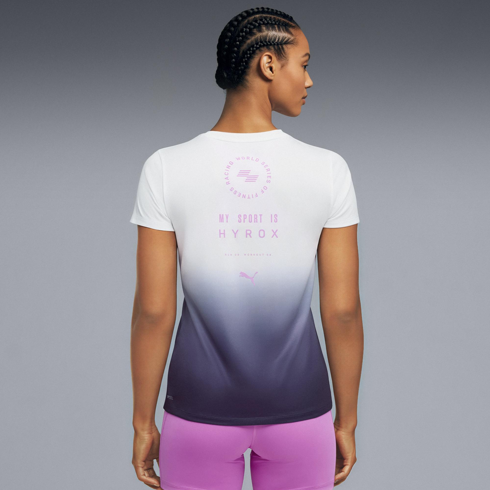 Puma x Hyrox Poly Graphic Kadın Beyaz Antrenman T-Shirt