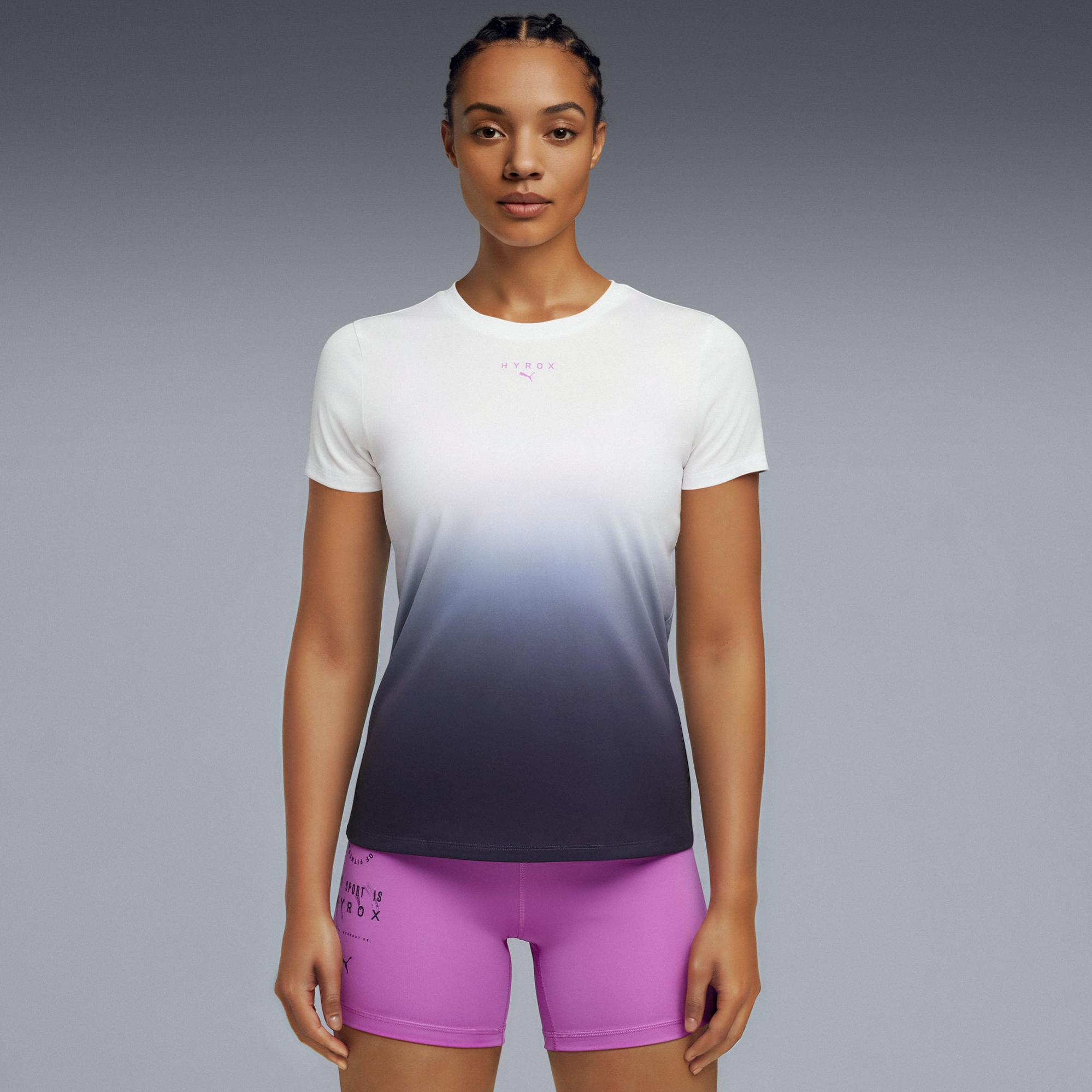 Puma x Hyrox Poly Graphic Kadın Beyaz Antrenman T-Shirt