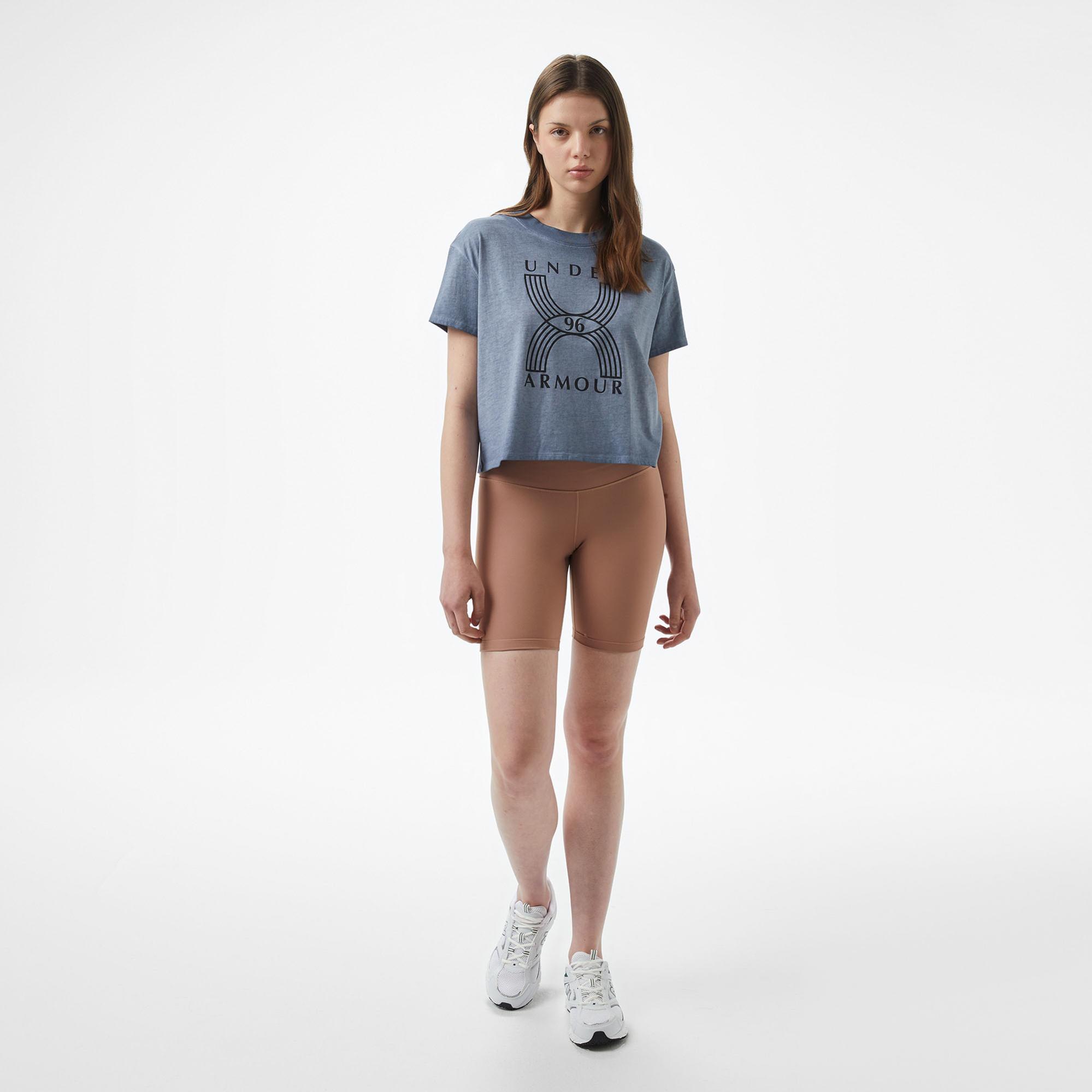 Under Armour Run 96 Graphic Kadın Mavi T-Shirt