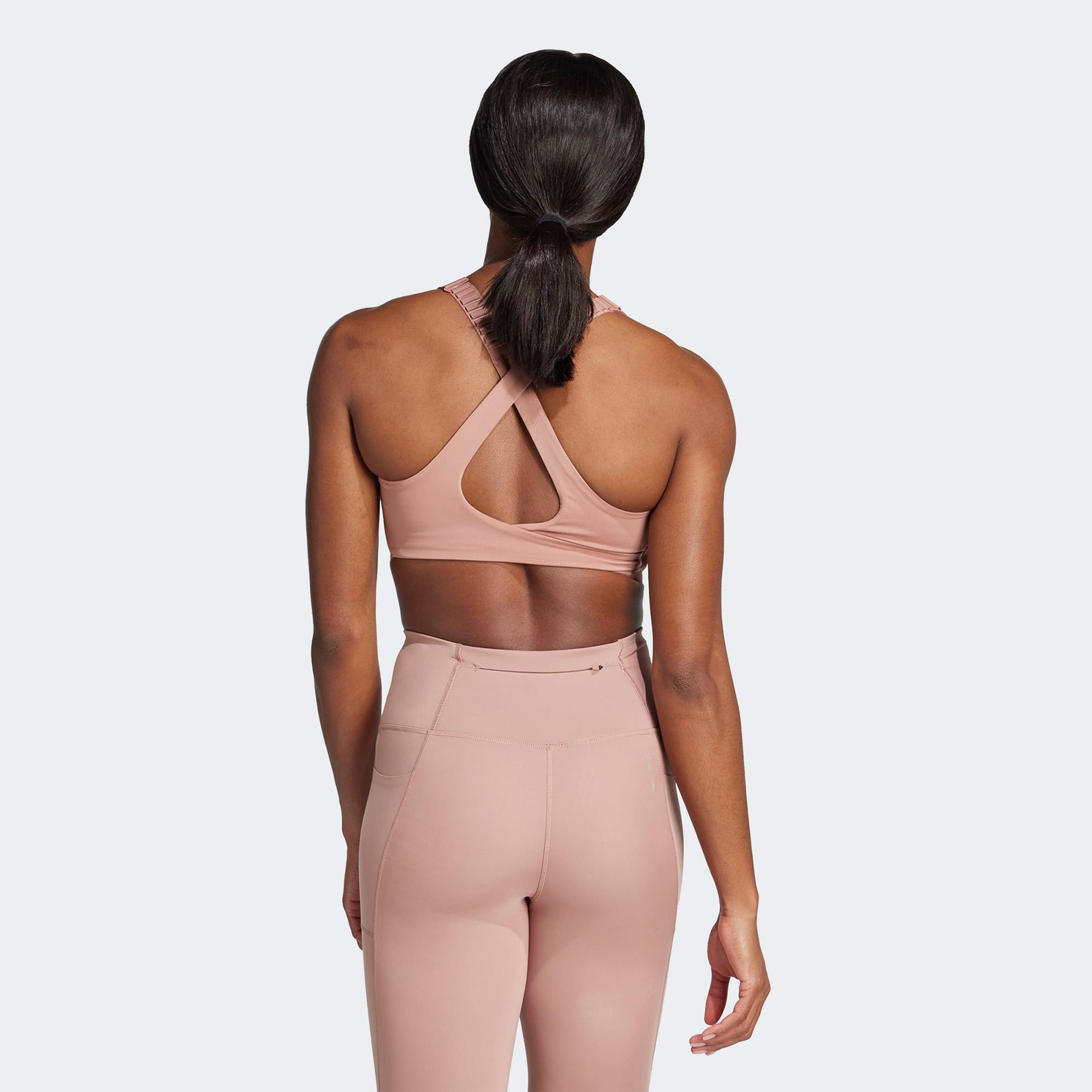 adidas Fastim L Hs Kadın Pembe Antrenman Bra