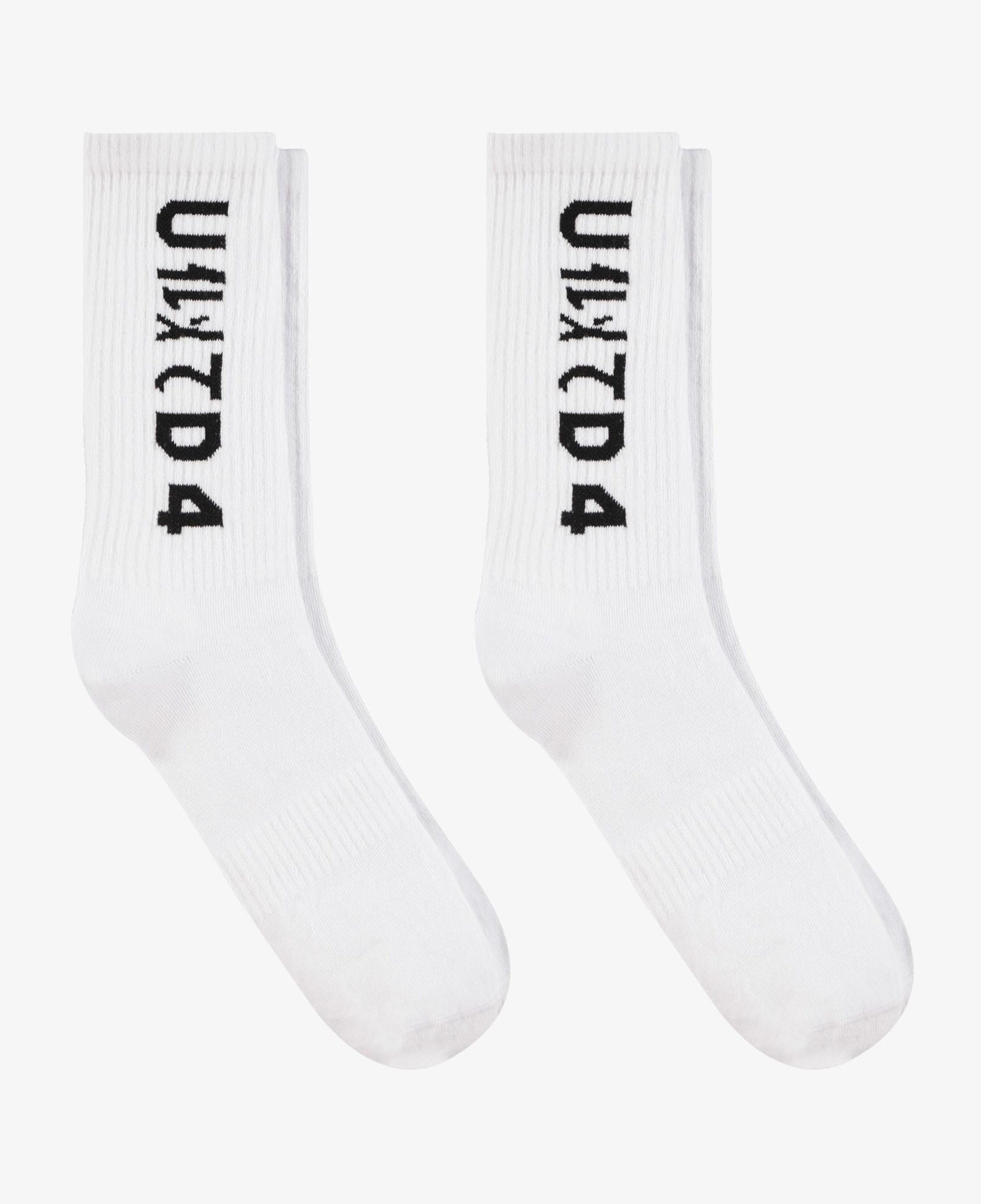 UNITED4 Unisex Beyaz 2'li Çorap