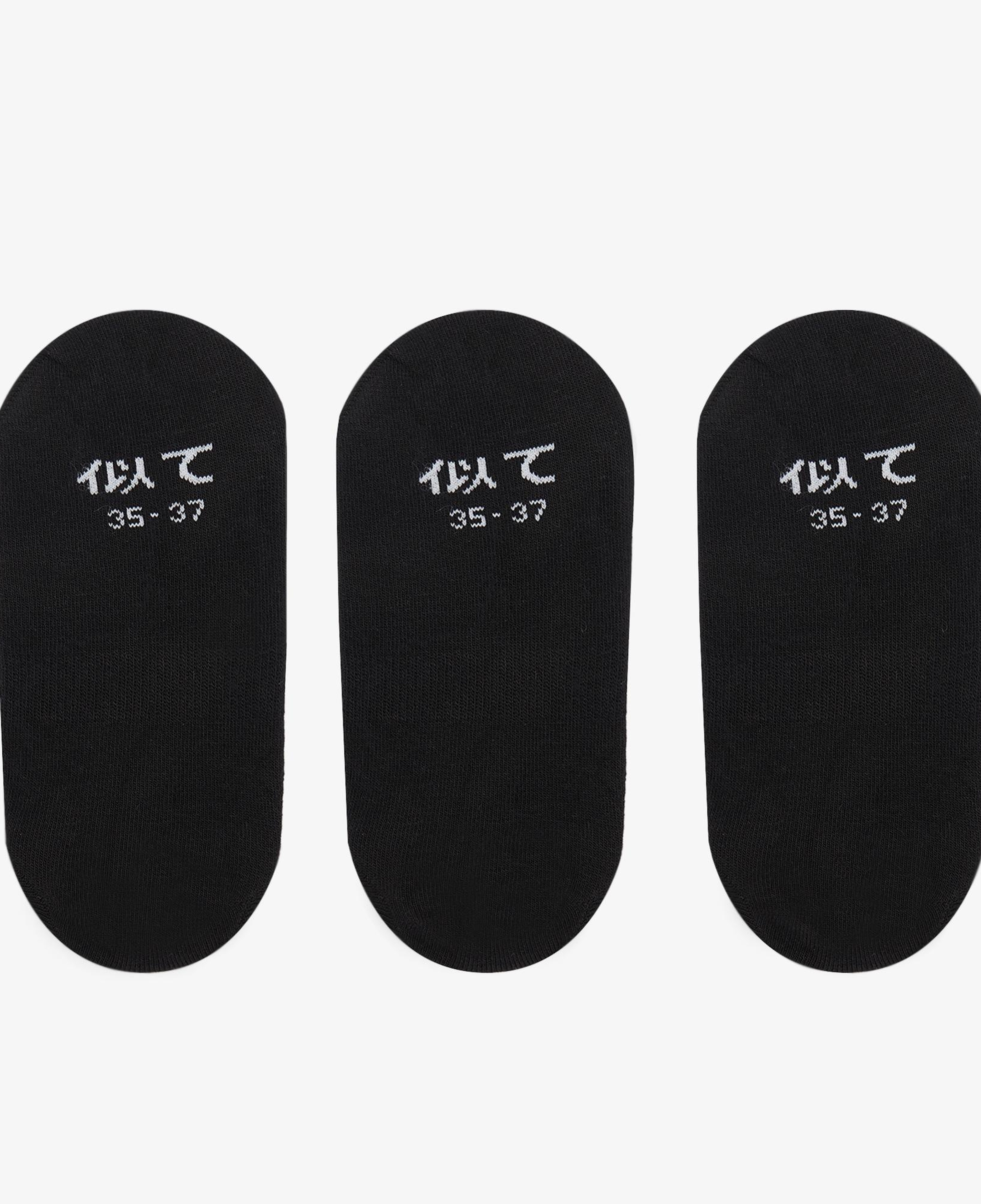 UNITED4 Unisex 3'lü Siyah Babet Çorap