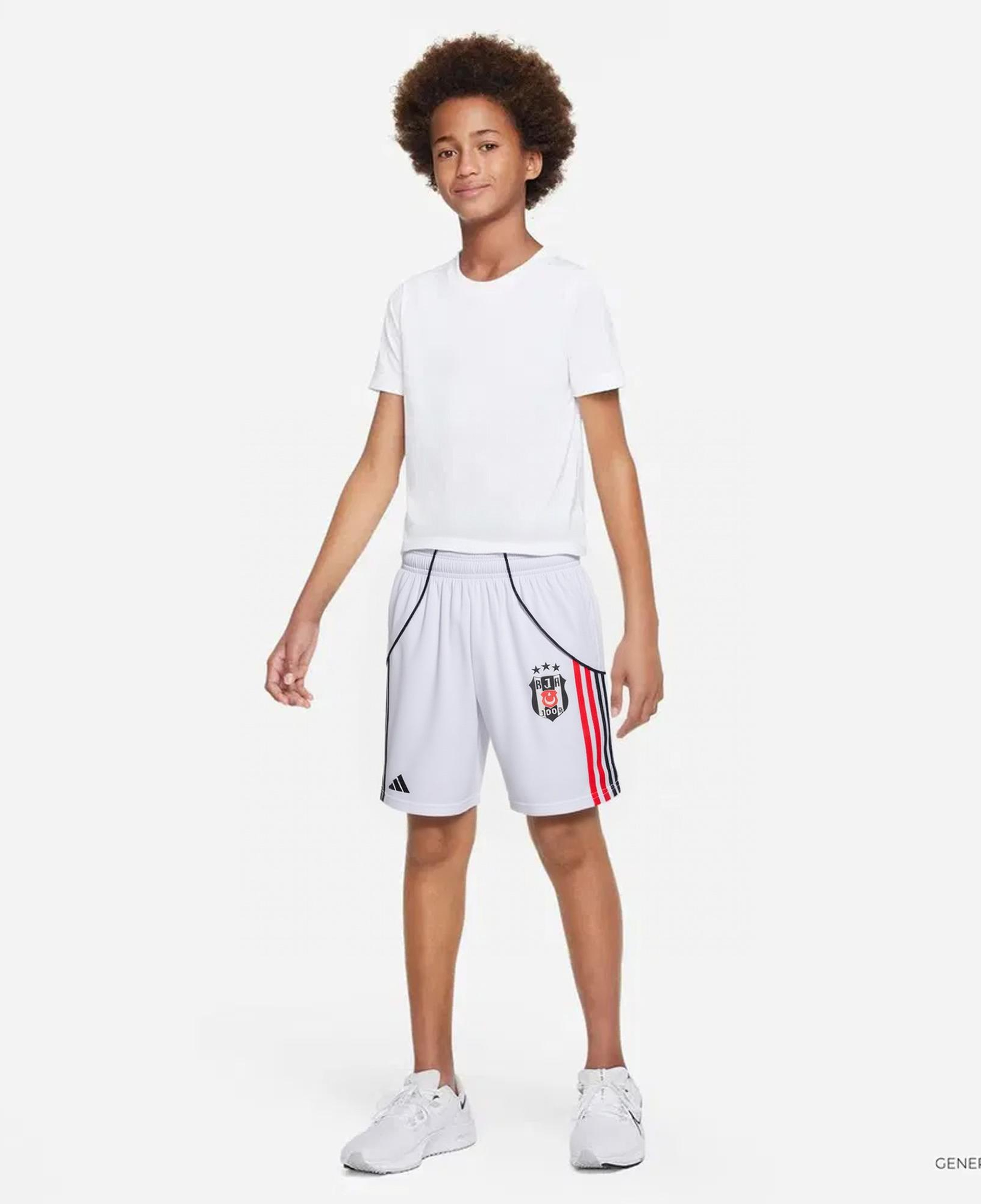 adidas Beşiktaş JK 25/26 Çocuk Beyaz İç Saha Futbol Şortu