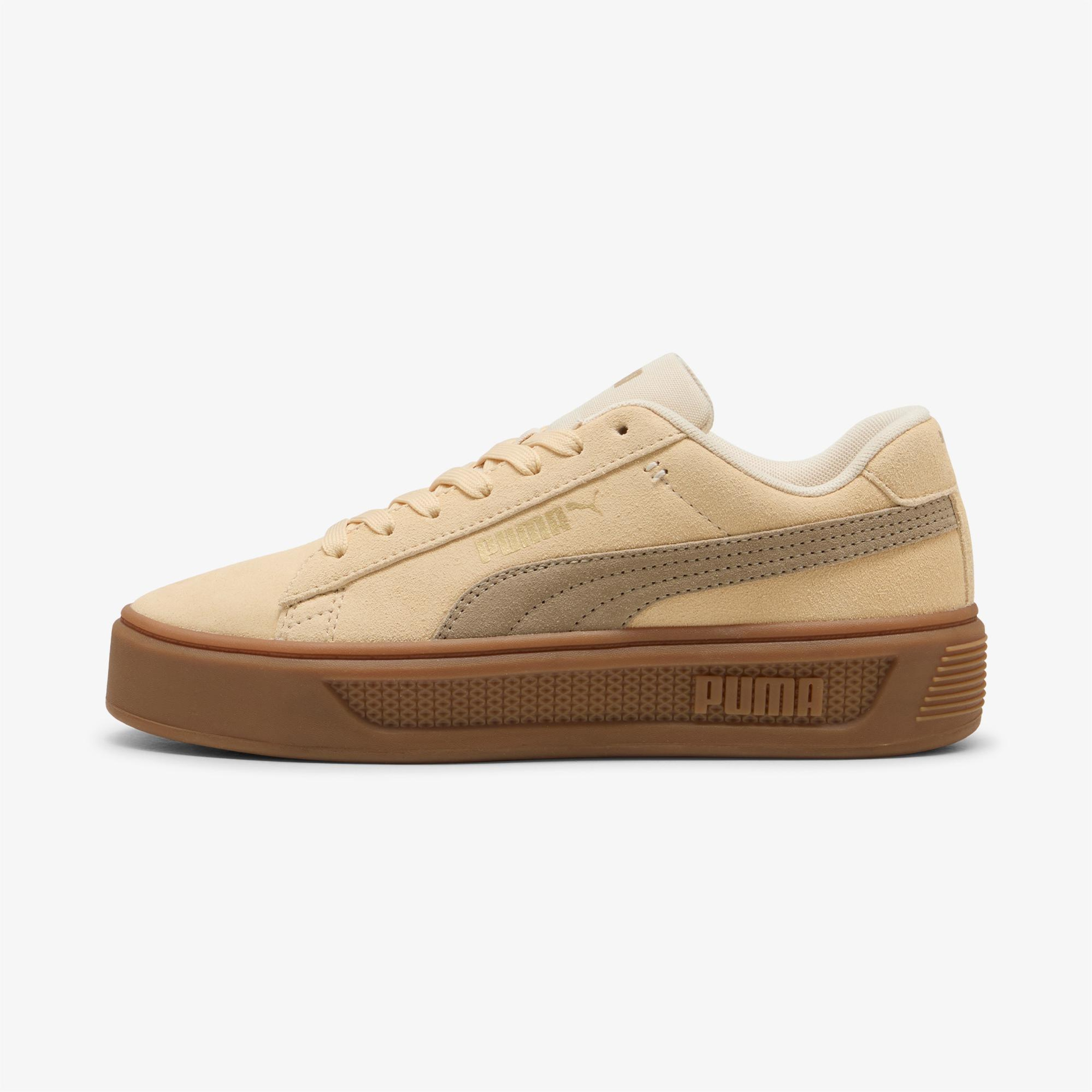 Puma Smash Platform V3 Sd Kadın Krem Spor Ayakkabı