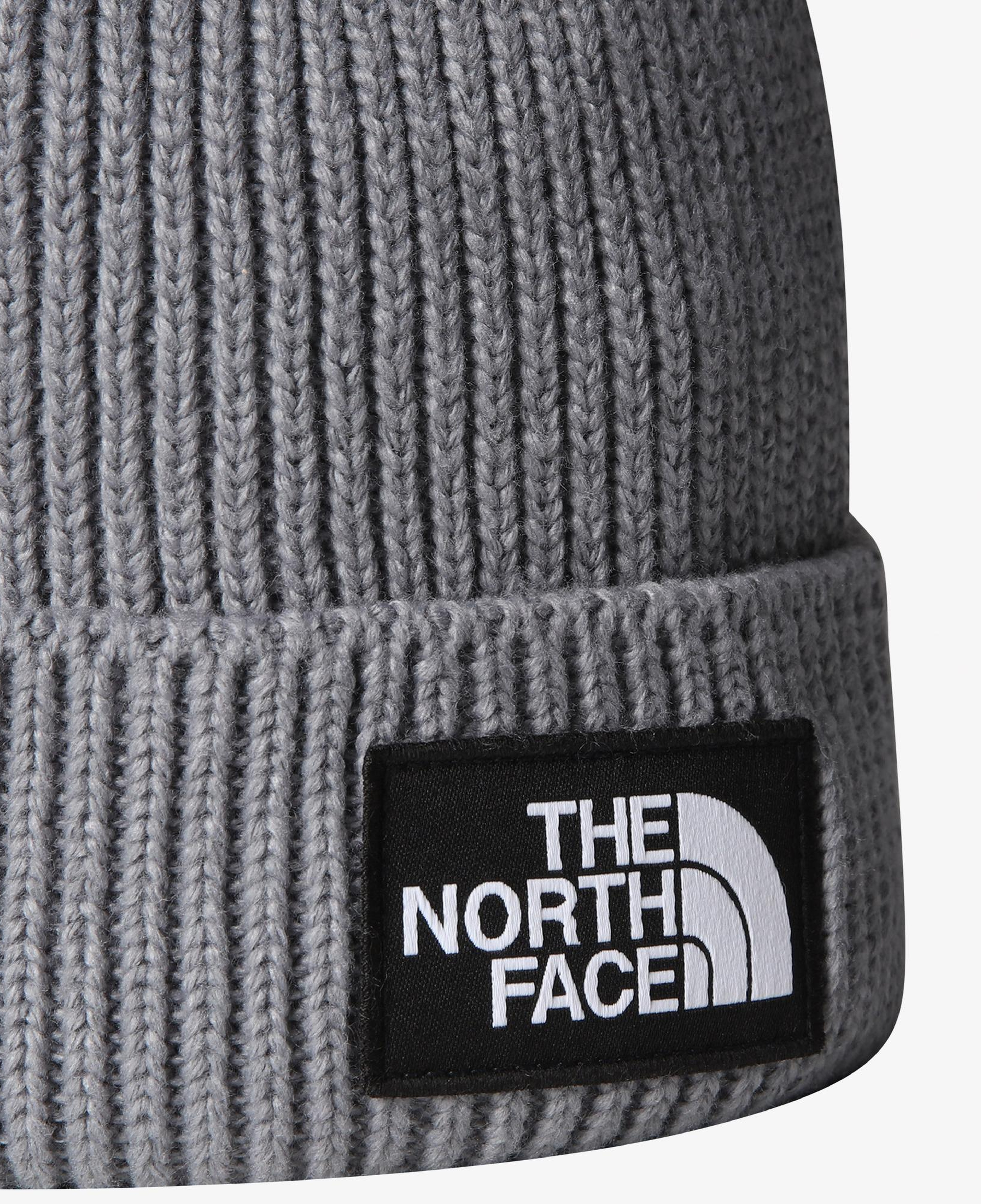 The North Face Logo Box Cuffed Unisex Gri Outdoor Bere