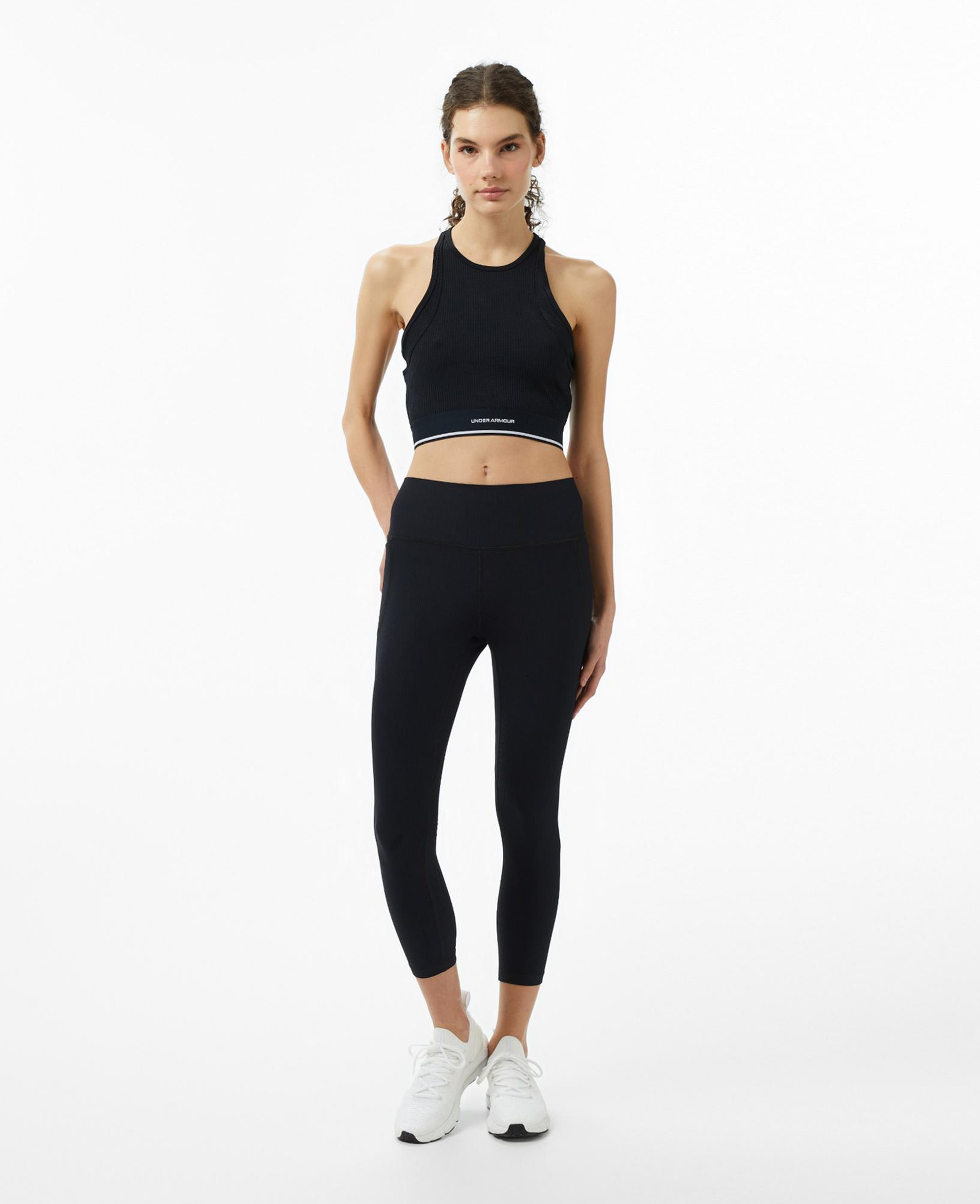 Under Armour Meridian Rib Antrenman Branded Kadın Siyah Koşu Atlet