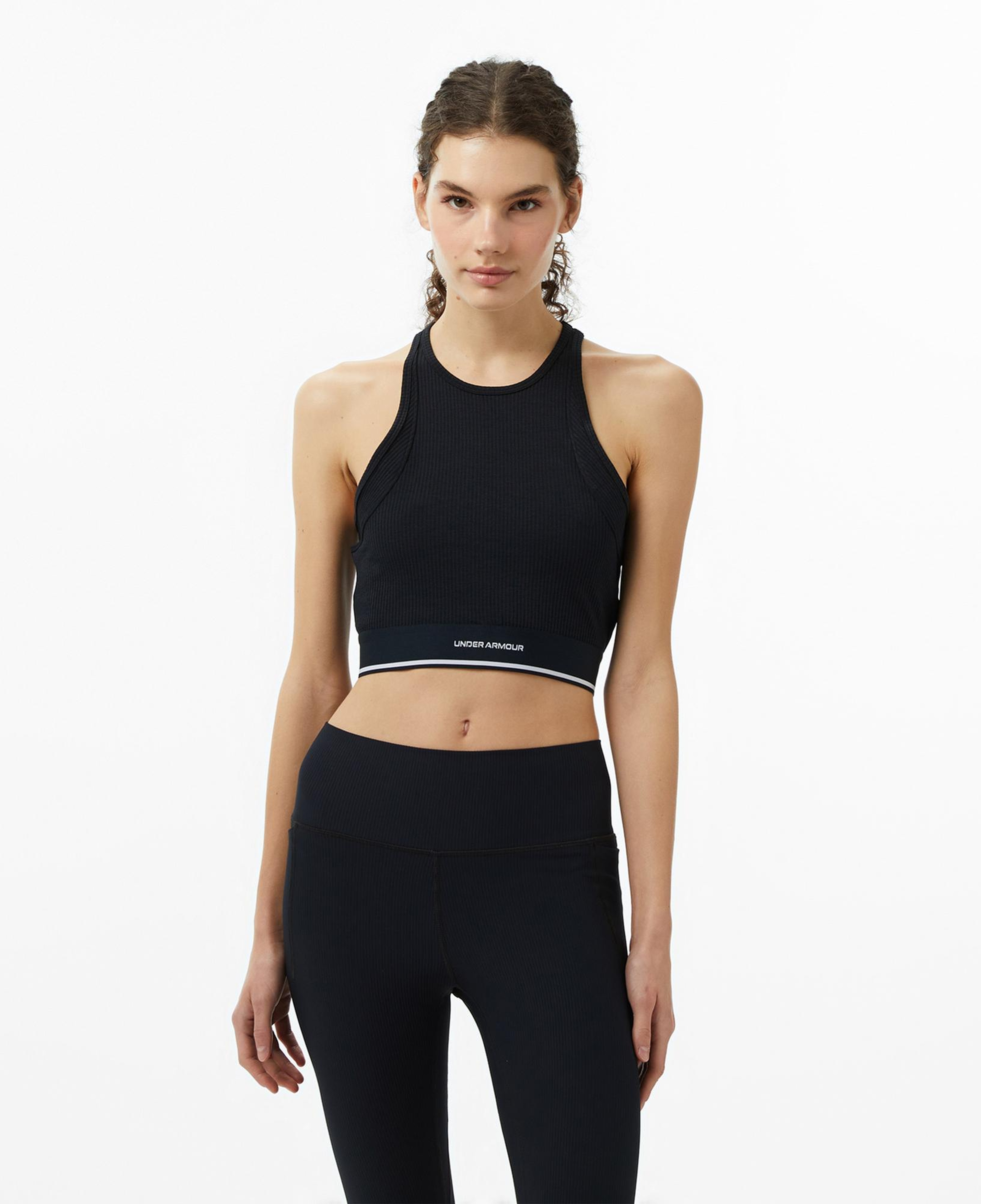 Under Armour Meridian Rib Antrenman Branded Kadın Siyah Koşu Atlet