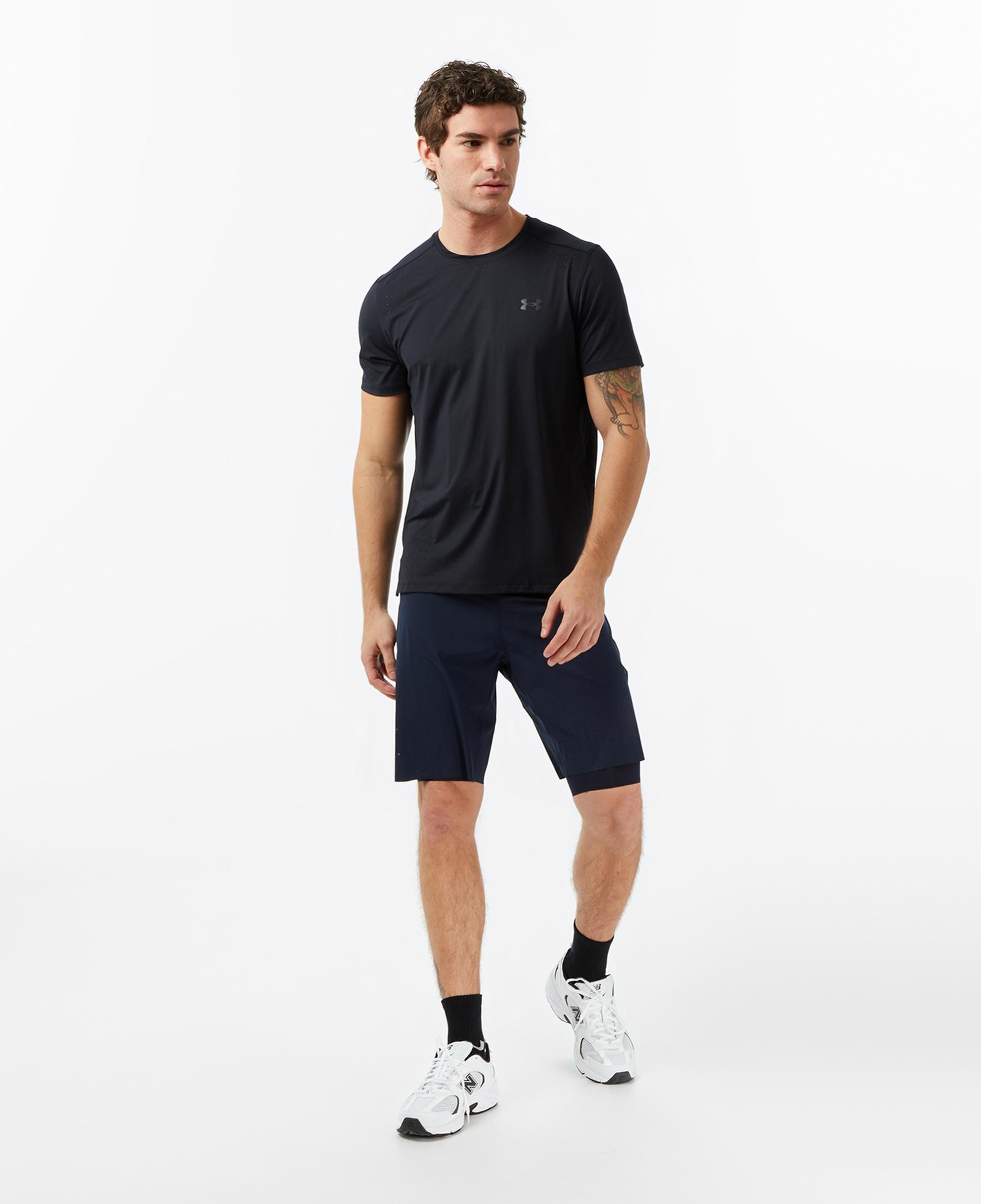 Under Armour Launch Elite Shortsleeve Erkek Siyah Koşu T-Shirt