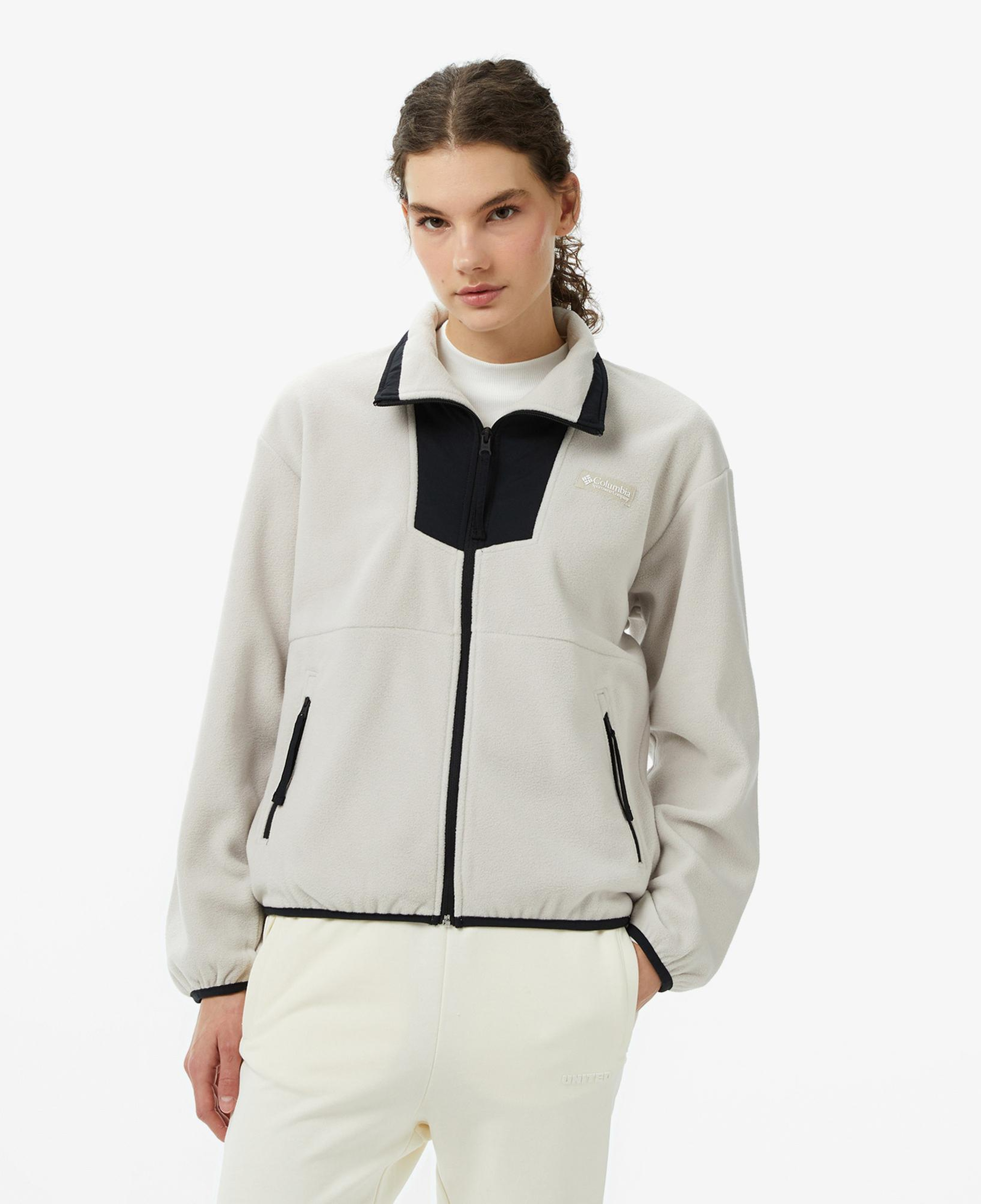 Columbia Sequoia Grove Full Zip Fleece Kadın Krem Outdoor Sweatshirt