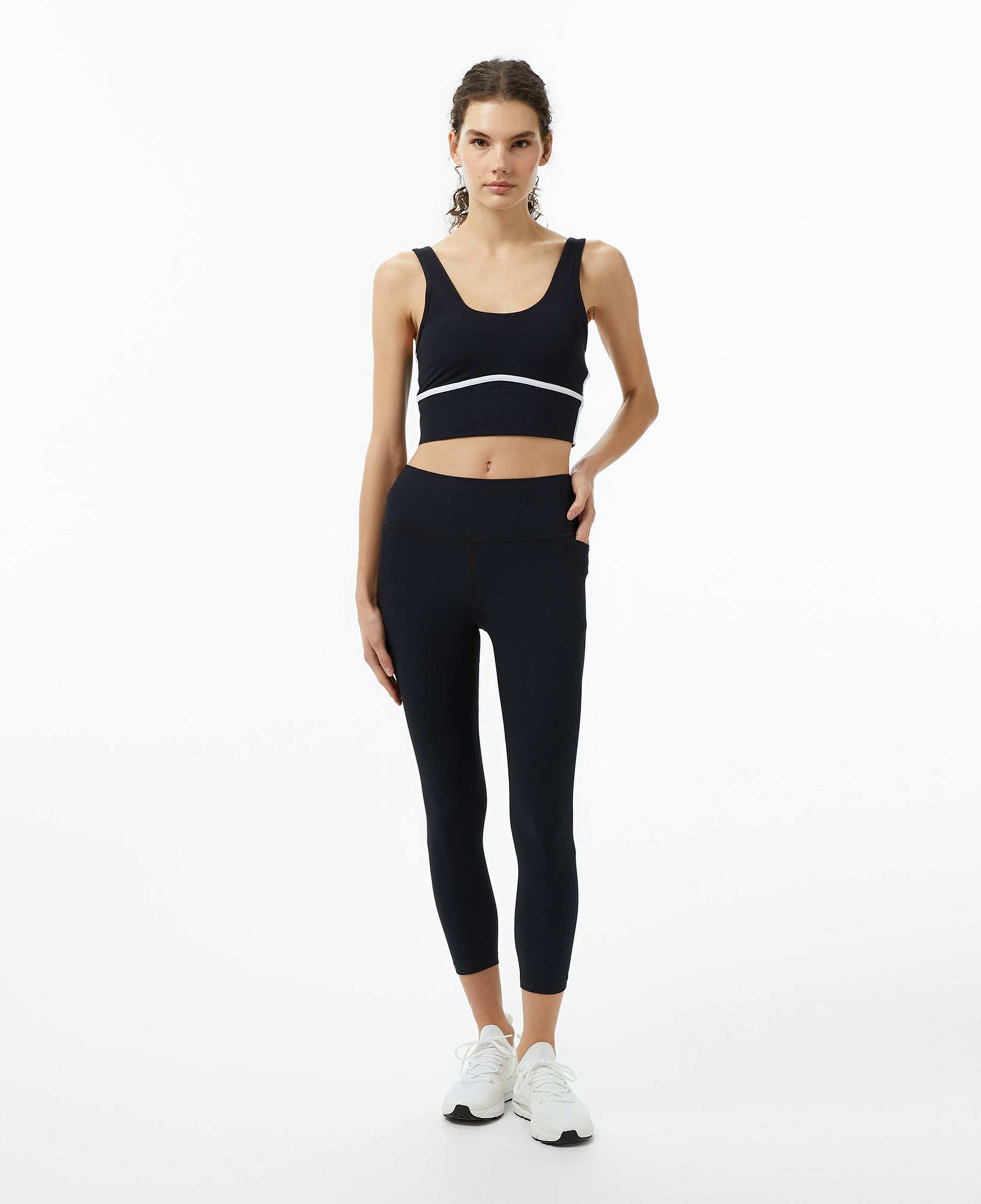 Under Armour Meridian Piped Crop Kadın Siyah Koşu Atlet