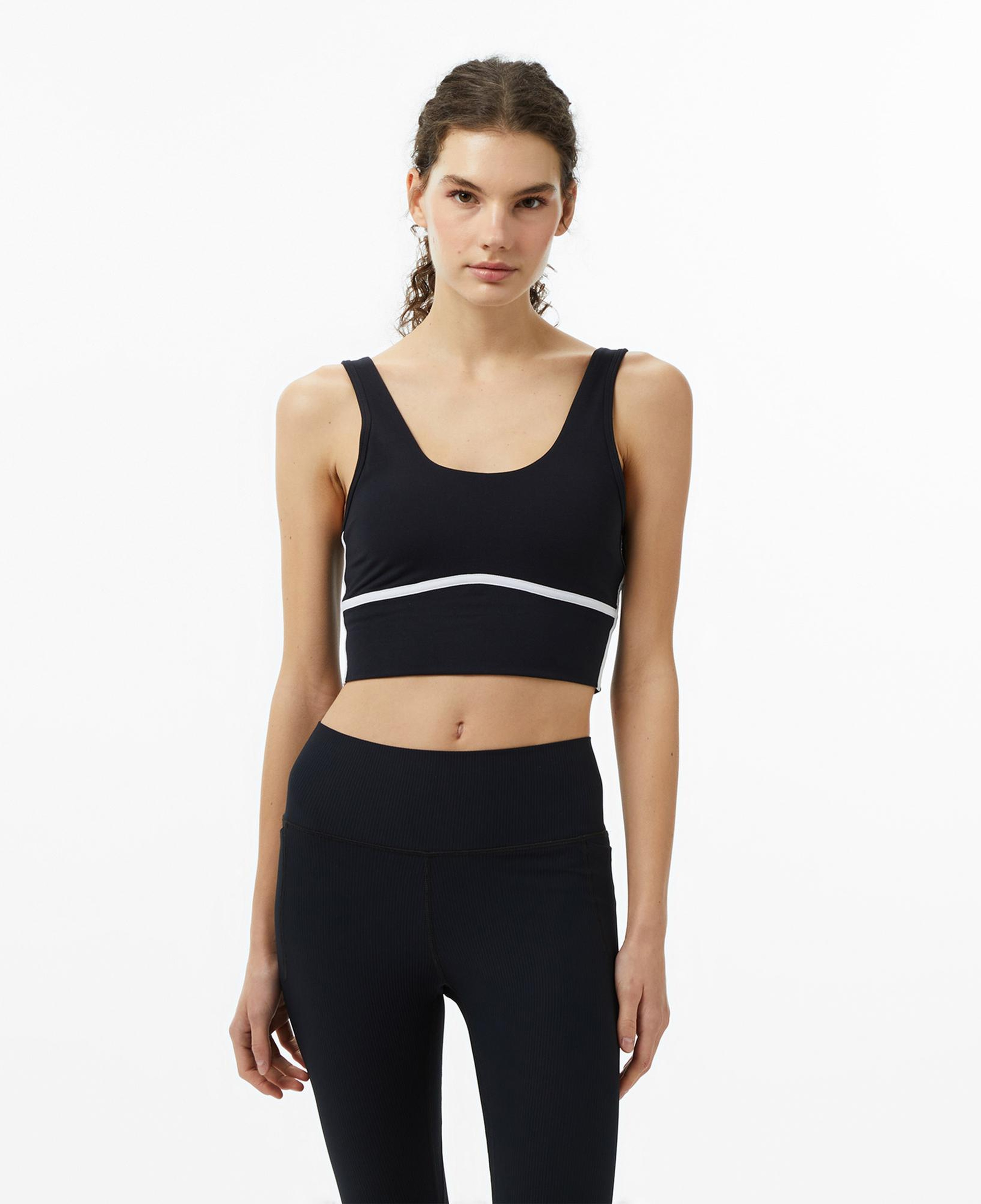 Under Armour Meridian Piped Crop Kadın Siyah Koşu Atlet
