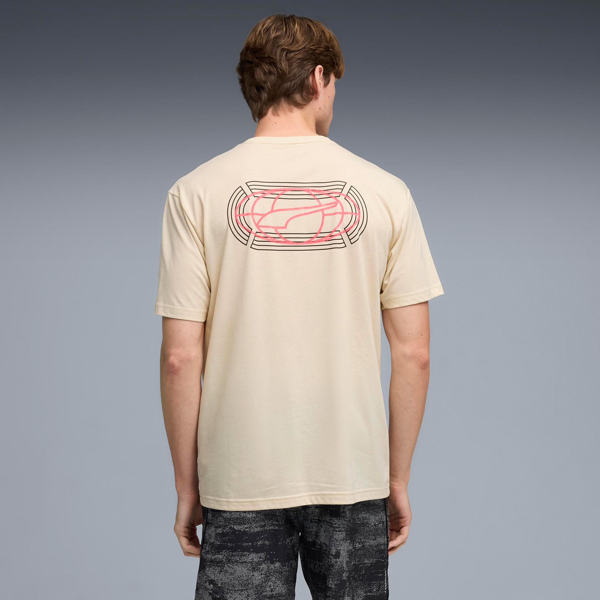 Puma Run Club Relaxed Graphic Erkek Krem Koşu T-Shirt