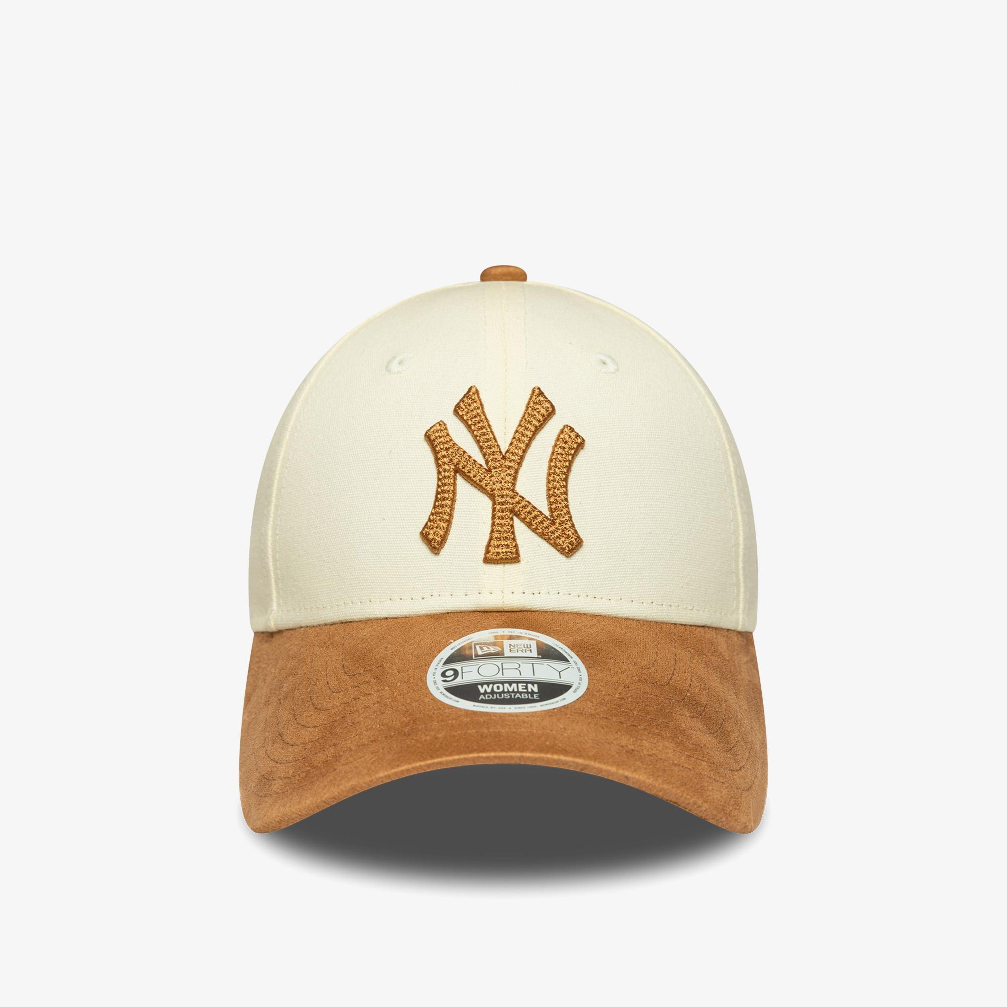 New Era New York Yankees Mlb Suni Süet 9FORTY Unisex Bej Şapka