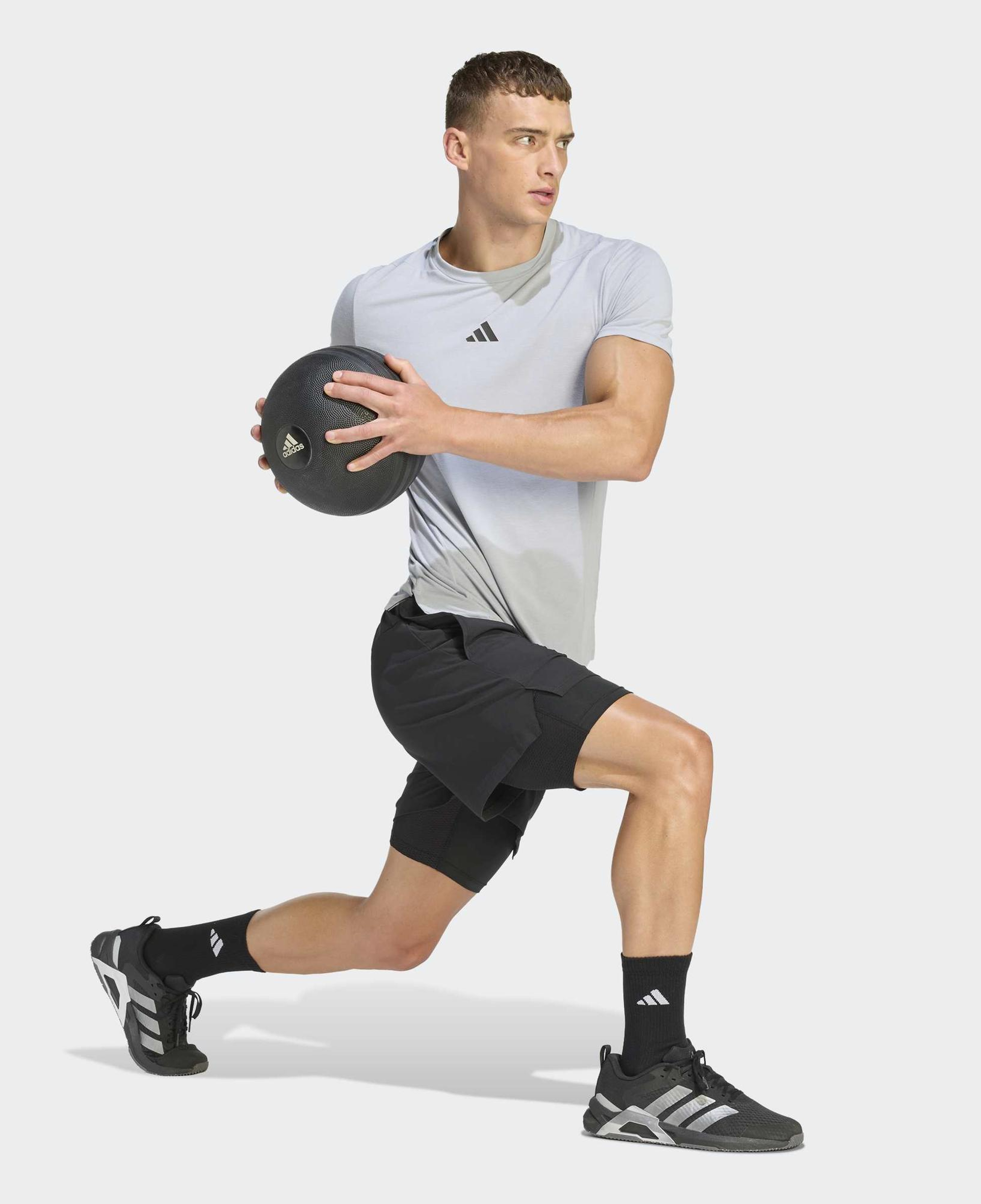 adidas Designed For Erkek Gri Antrenman T-Shirt