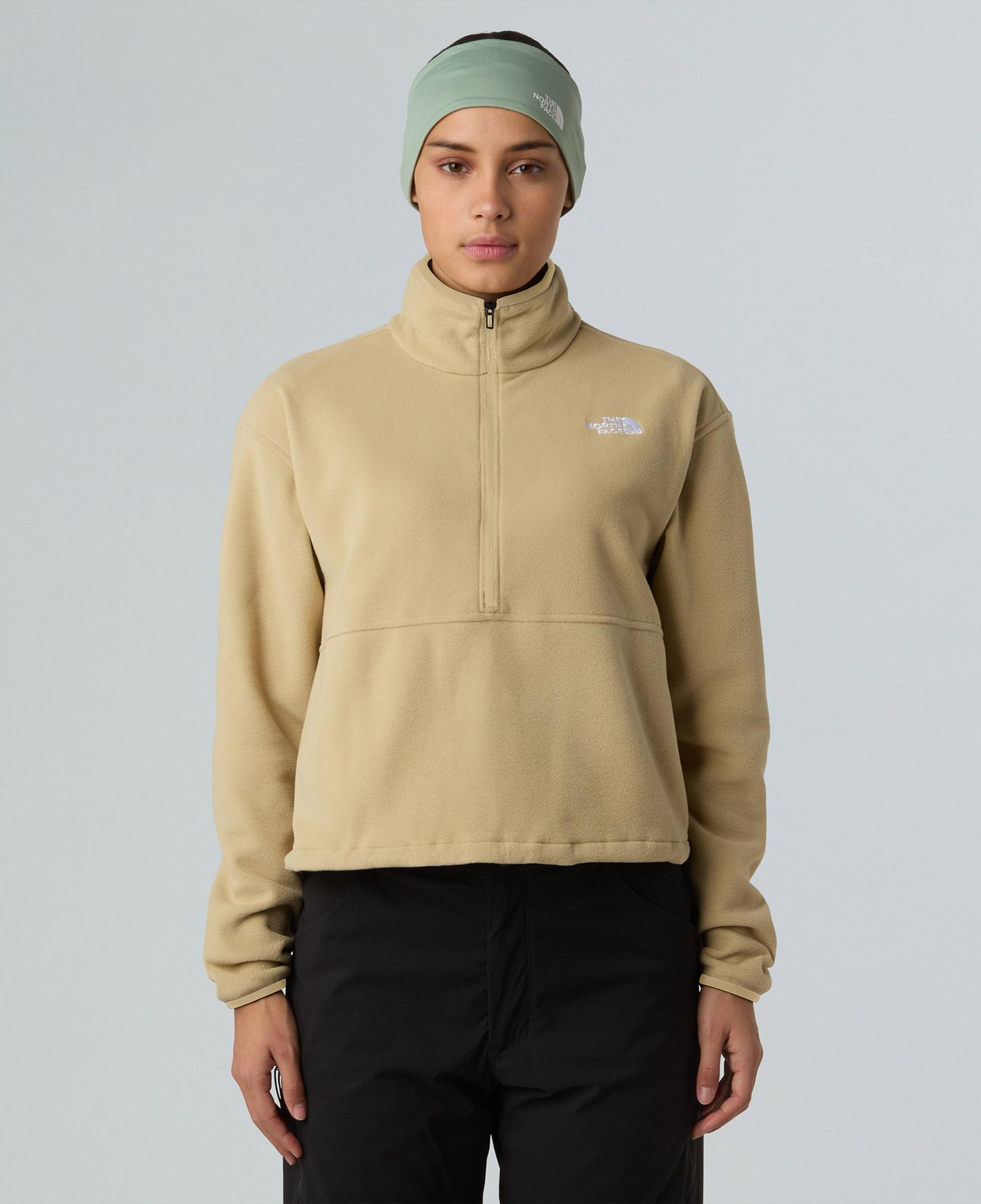 The North Face Glacier Fleece 1/2 Zip Short Kadın Haki Outdoor Polar